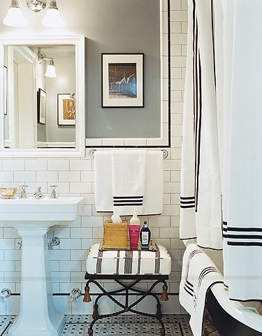 Industrial Bathroom Inspiration: Black, White + Brass - Kelly in the City