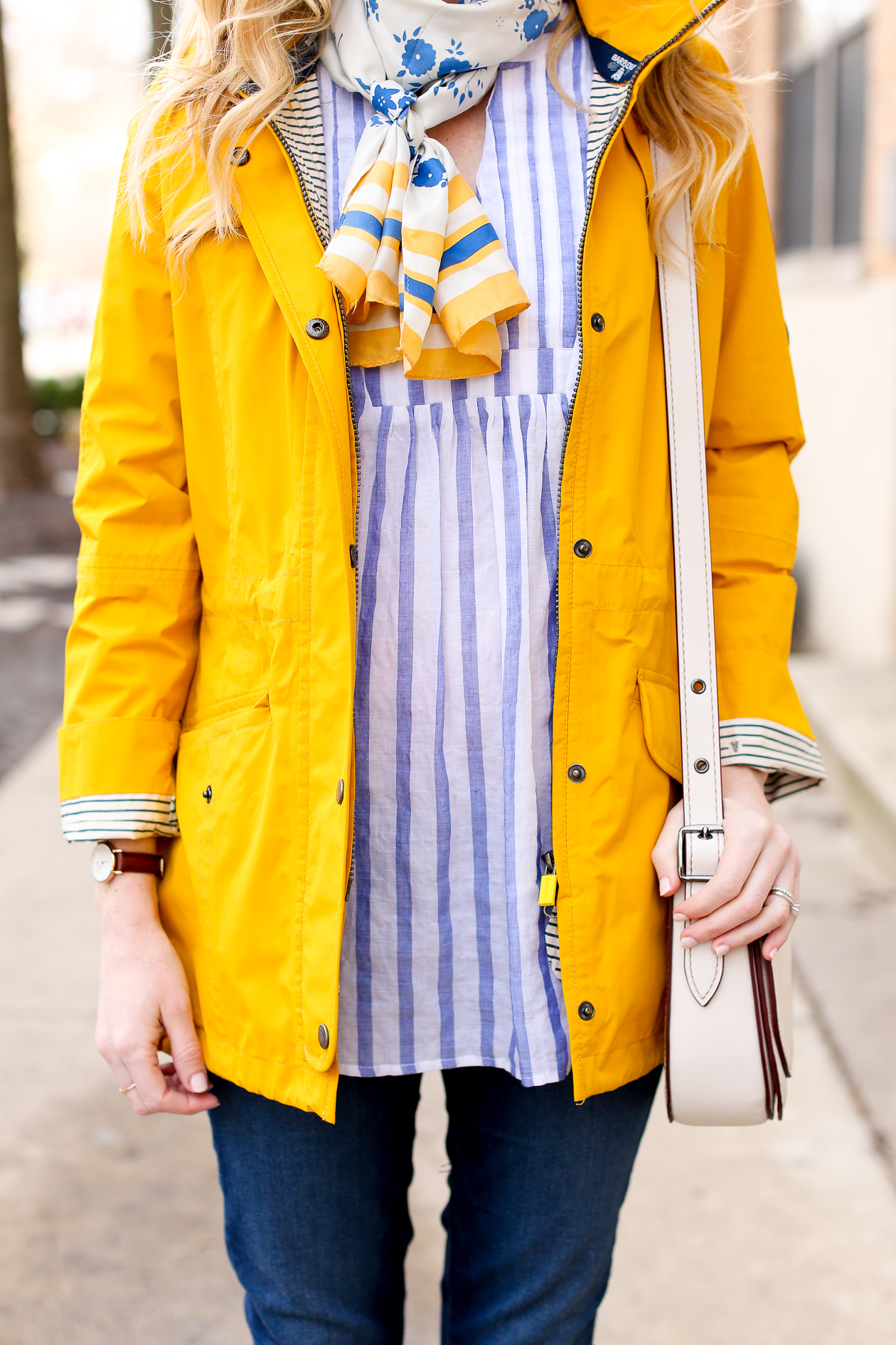 yellow barbour rain jacket