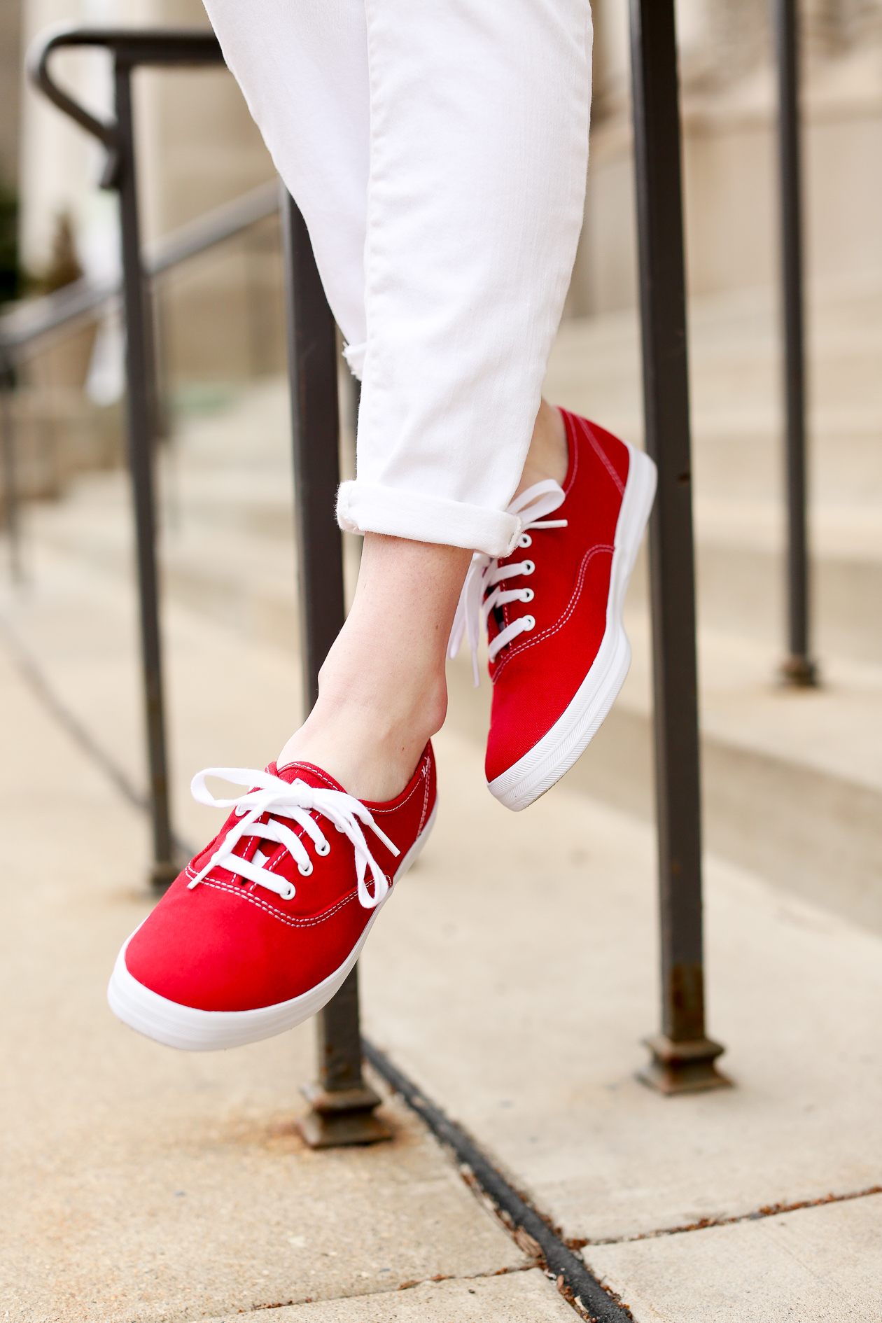 Red store keds shoes