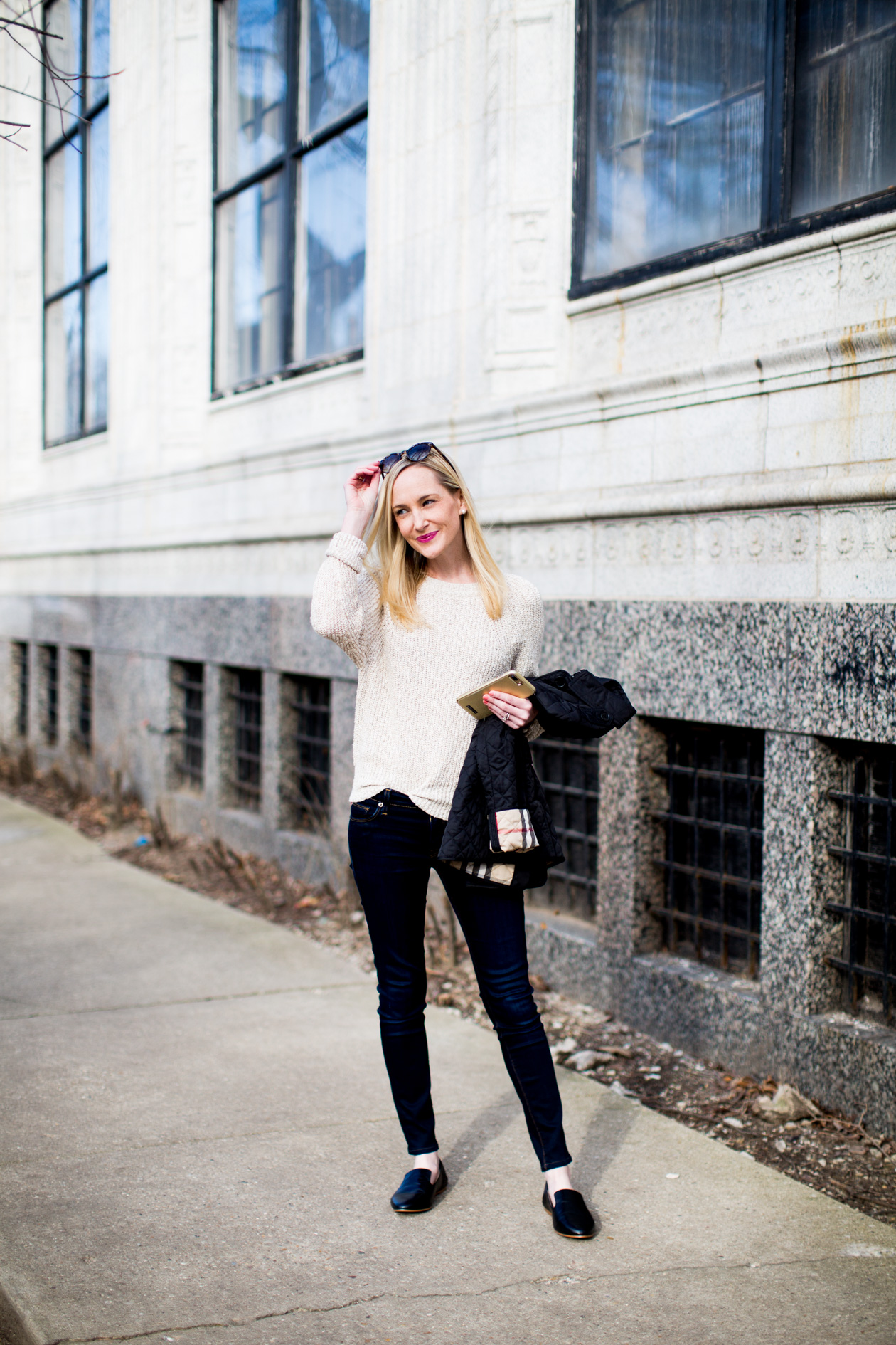 black loafer slides