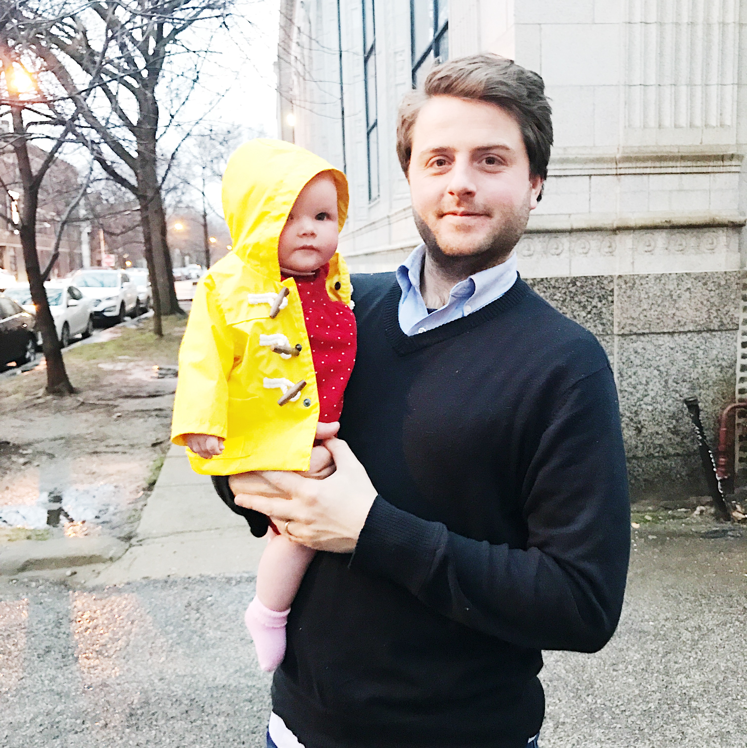 Sushi date night with my main squeezes and our friends Casey and Jeff. Emma's wearing this tiny rain coat.