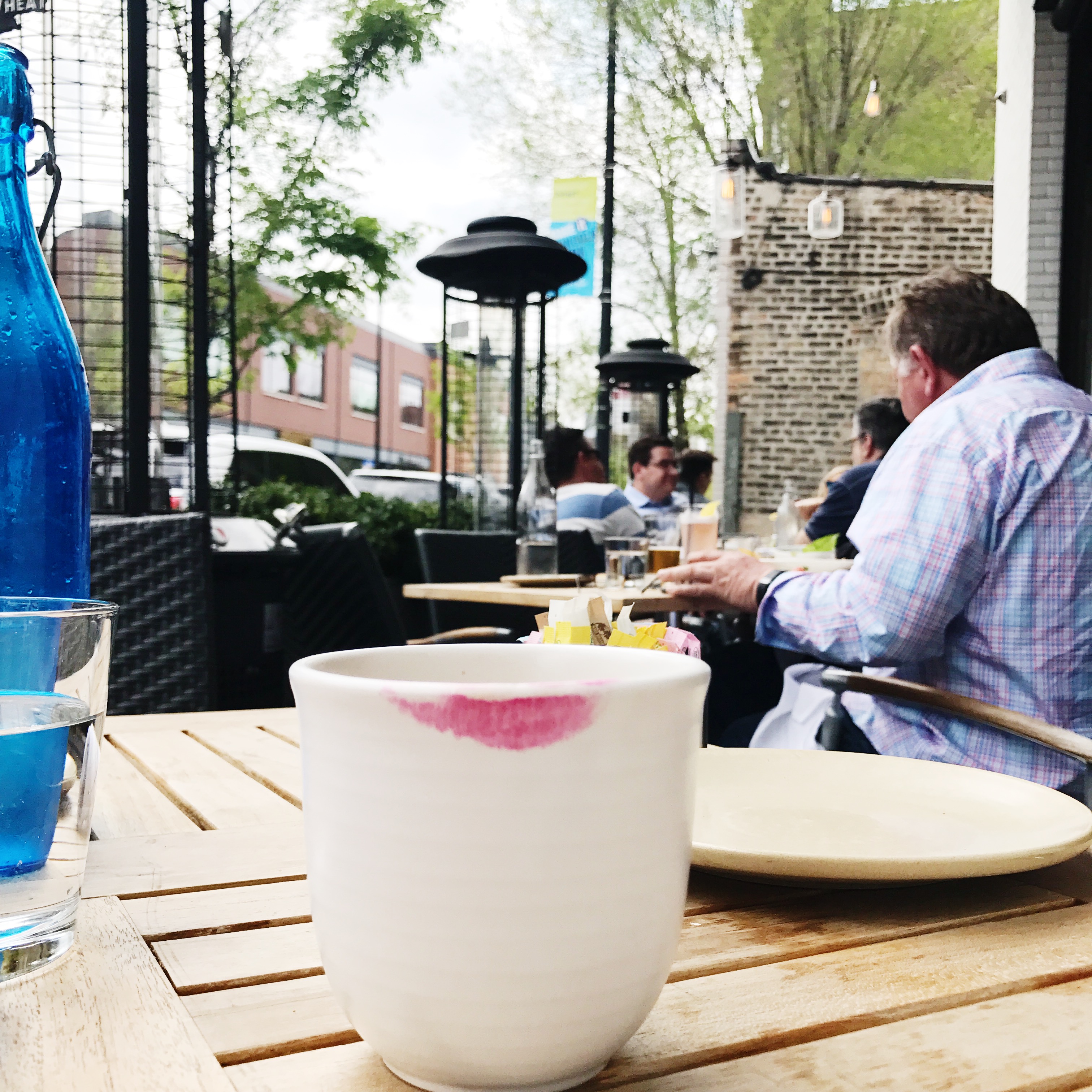 Brunch with Mitch and Emma during that 75-degree day. I love my little fam.