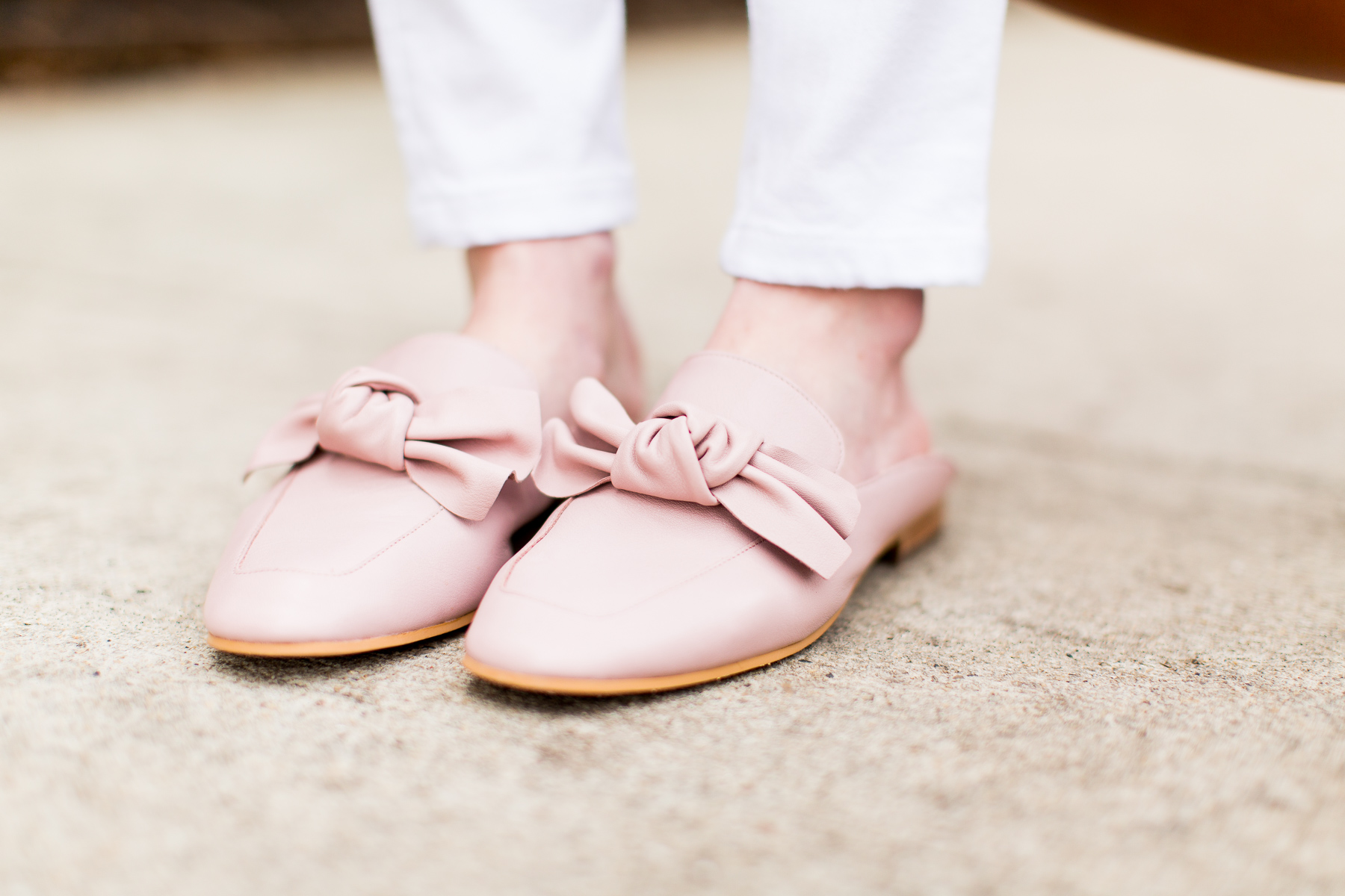 Pink Bow Mules at Nordstrom