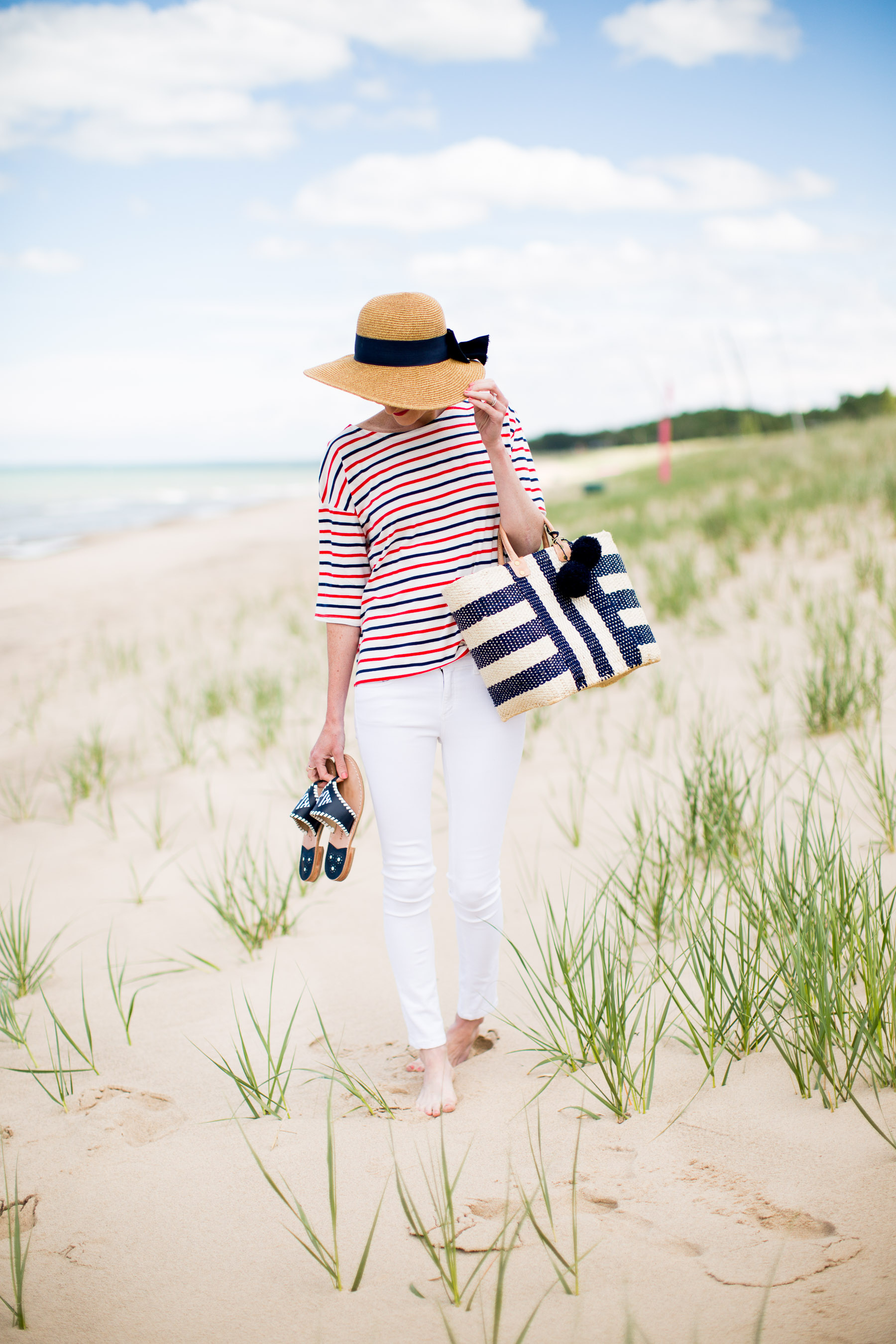 Hanna Straw Bow Tote