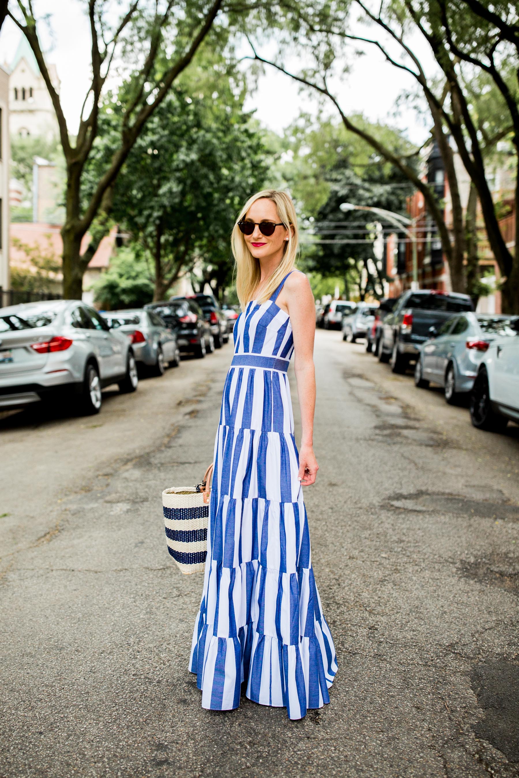 Striped tiered 2025 maxi dress