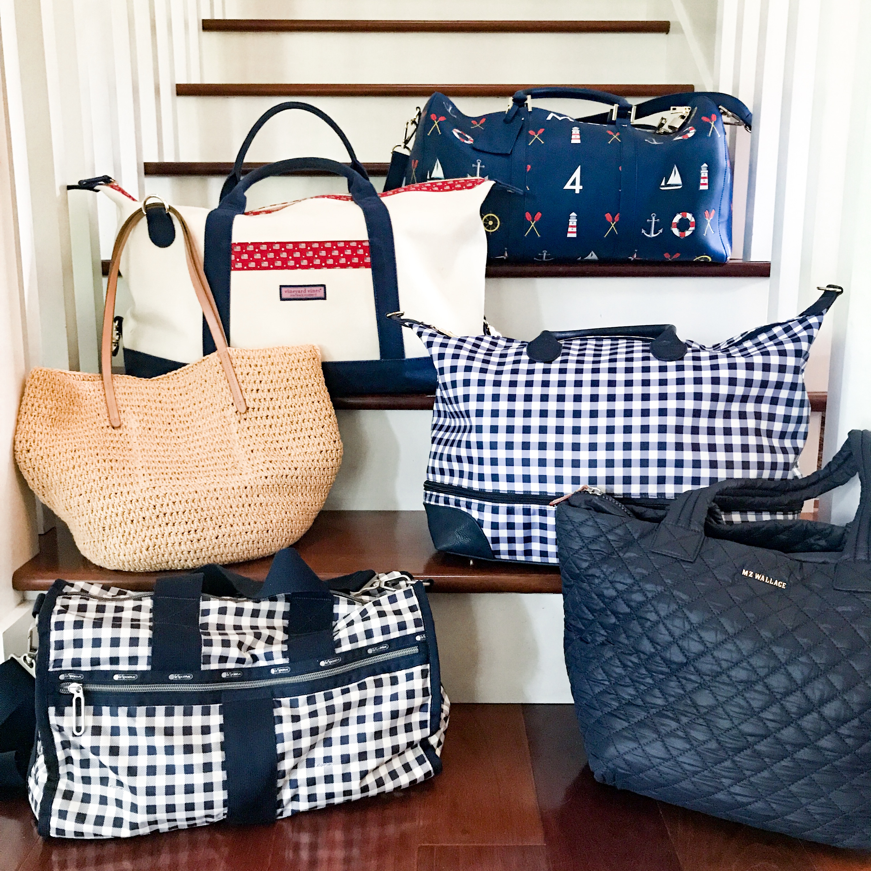 Shop Striped Straw Market Tote at vineyard vines