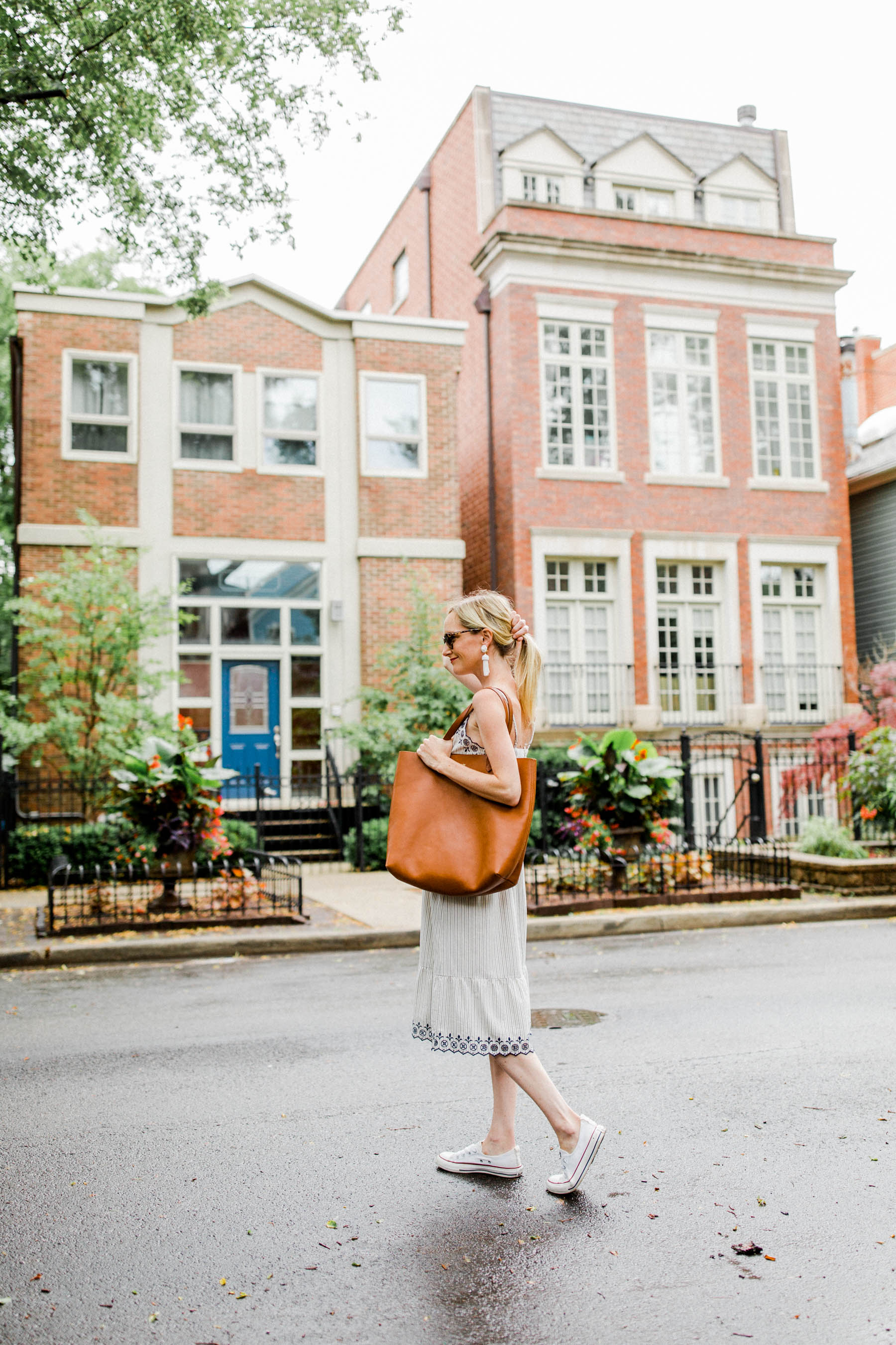 Heather Embroidered Stripe Dress MADEWELL