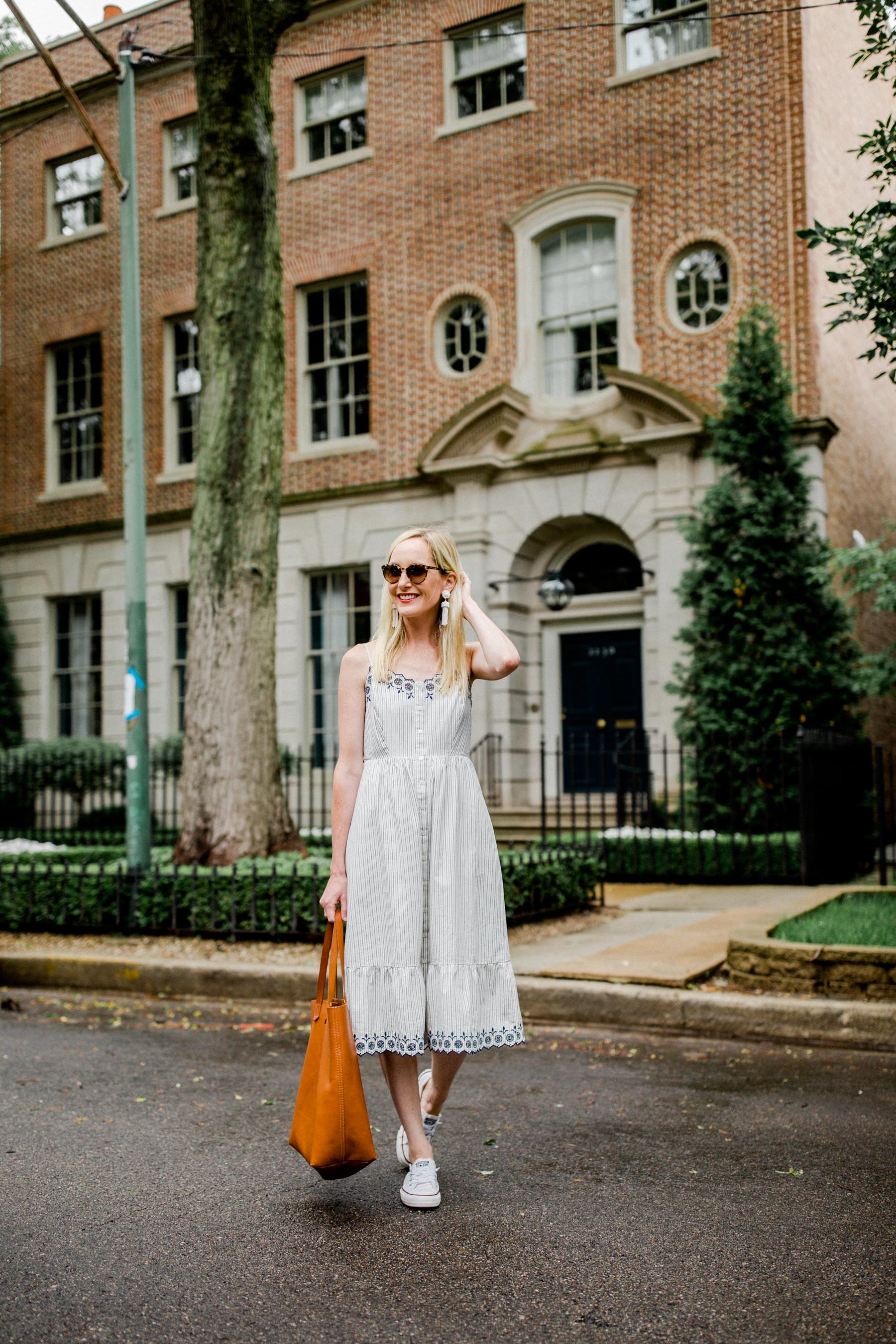 Heather Embroidered Stripe Dress MADEWELL