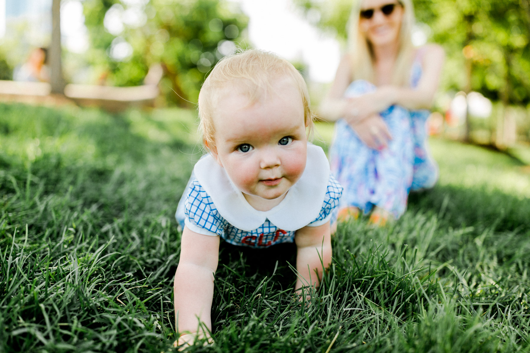 Emma Larkin with mom Kelly Larking at the Park