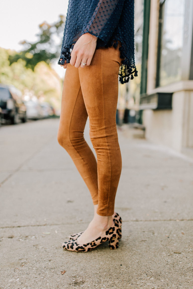 zara suede leggings black