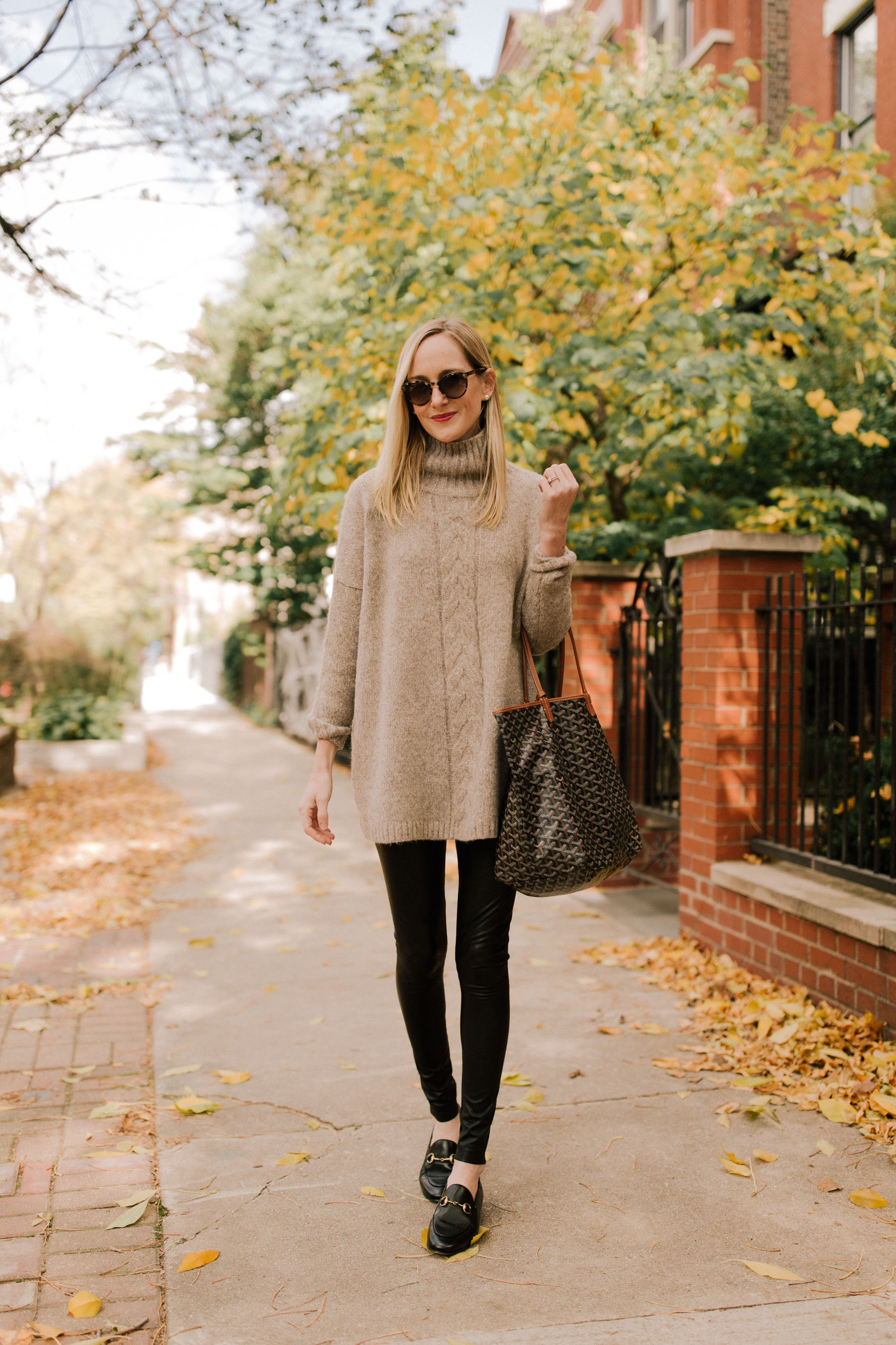 Pleather Leggings Oversized Sweater