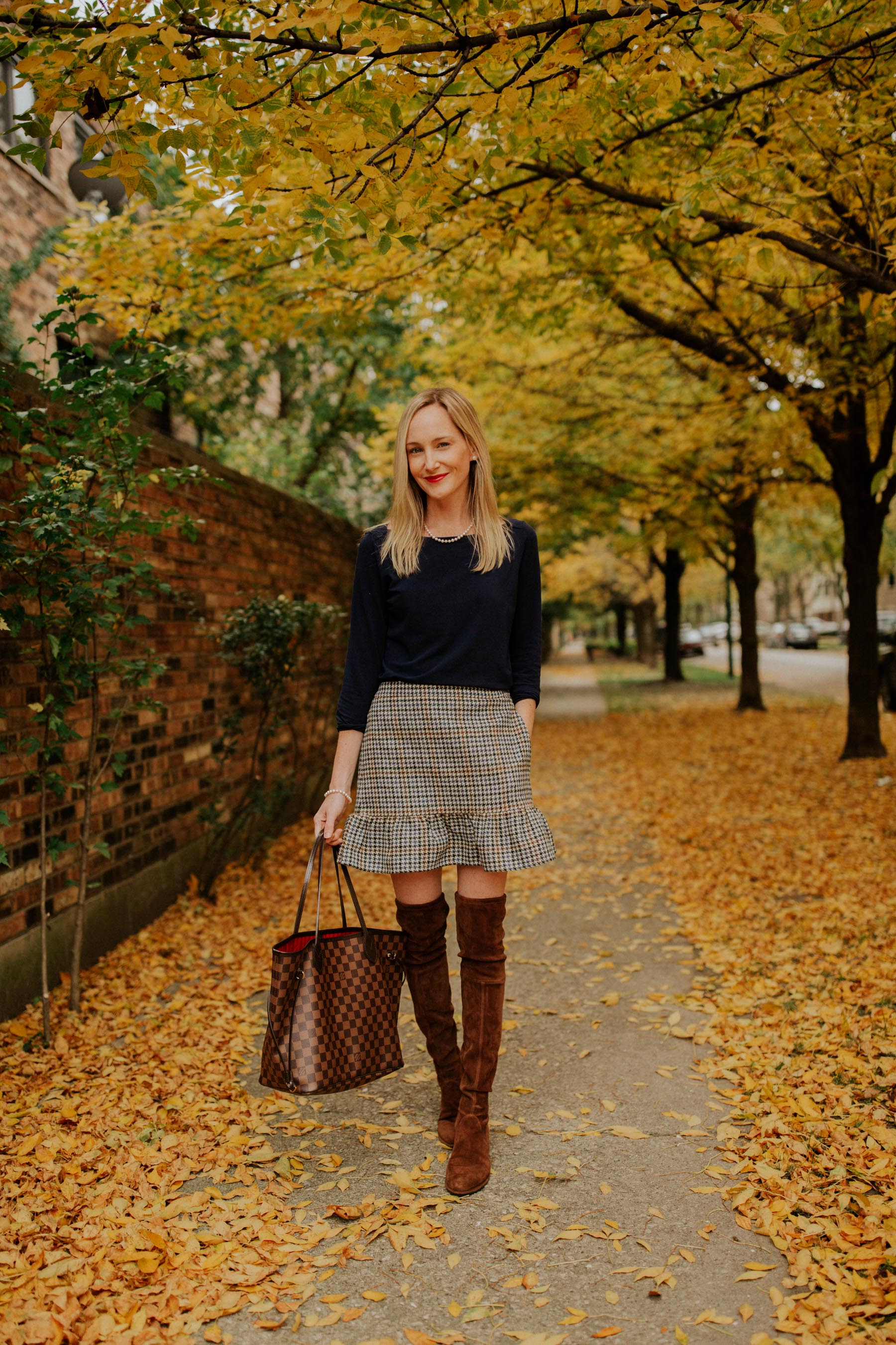 The Perfect Pearls & Houndstooth Skirt