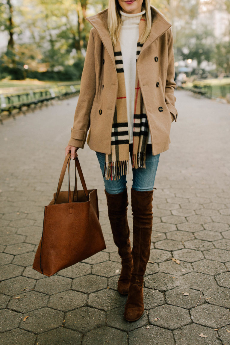 $38 Camel Peacoat for Fall - Chicago Fashion Blogger Kelly in the City