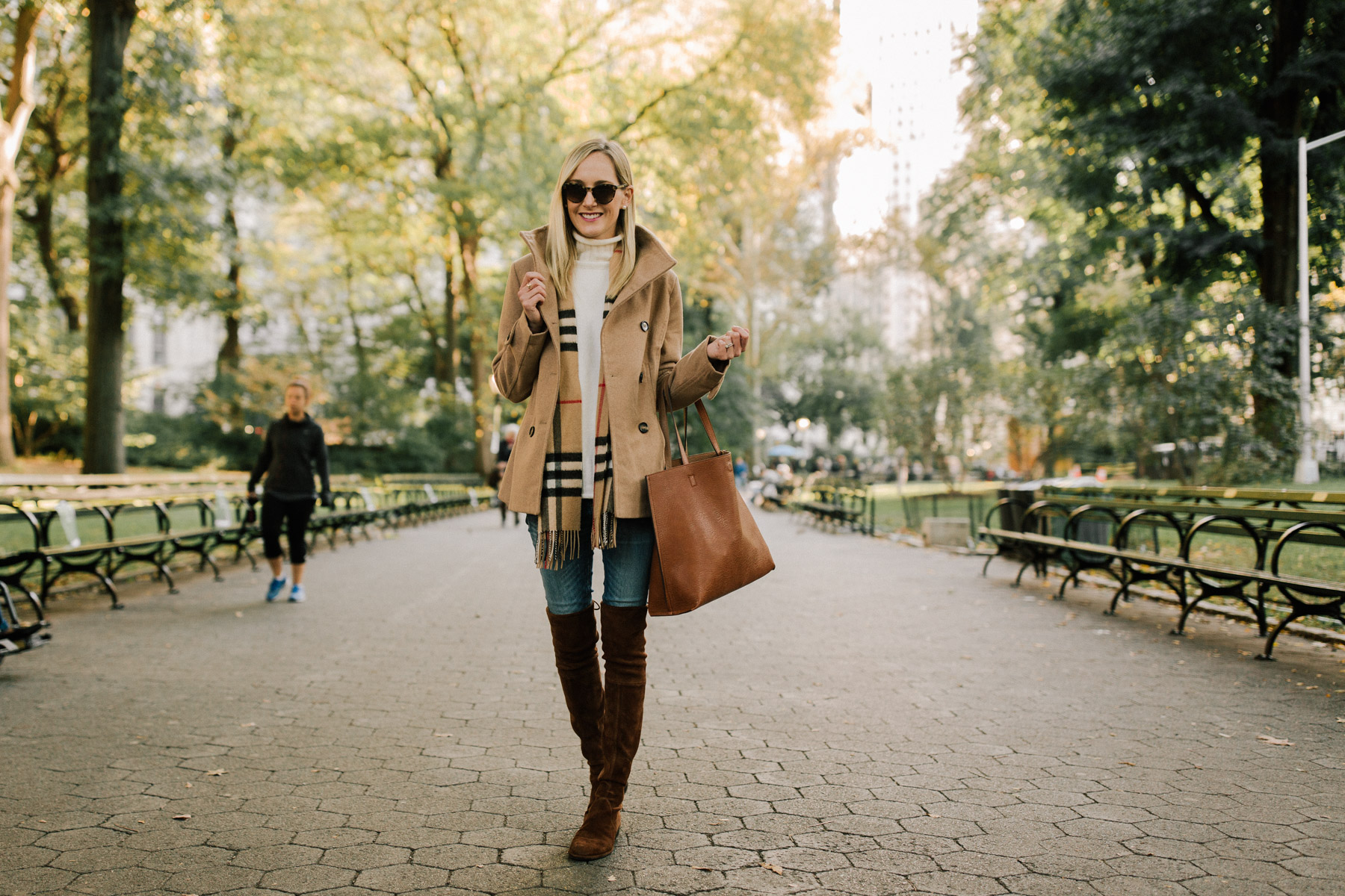 $38 Camel Peacoat for Fall - Chicago Fashion Blogger Kelly in the City