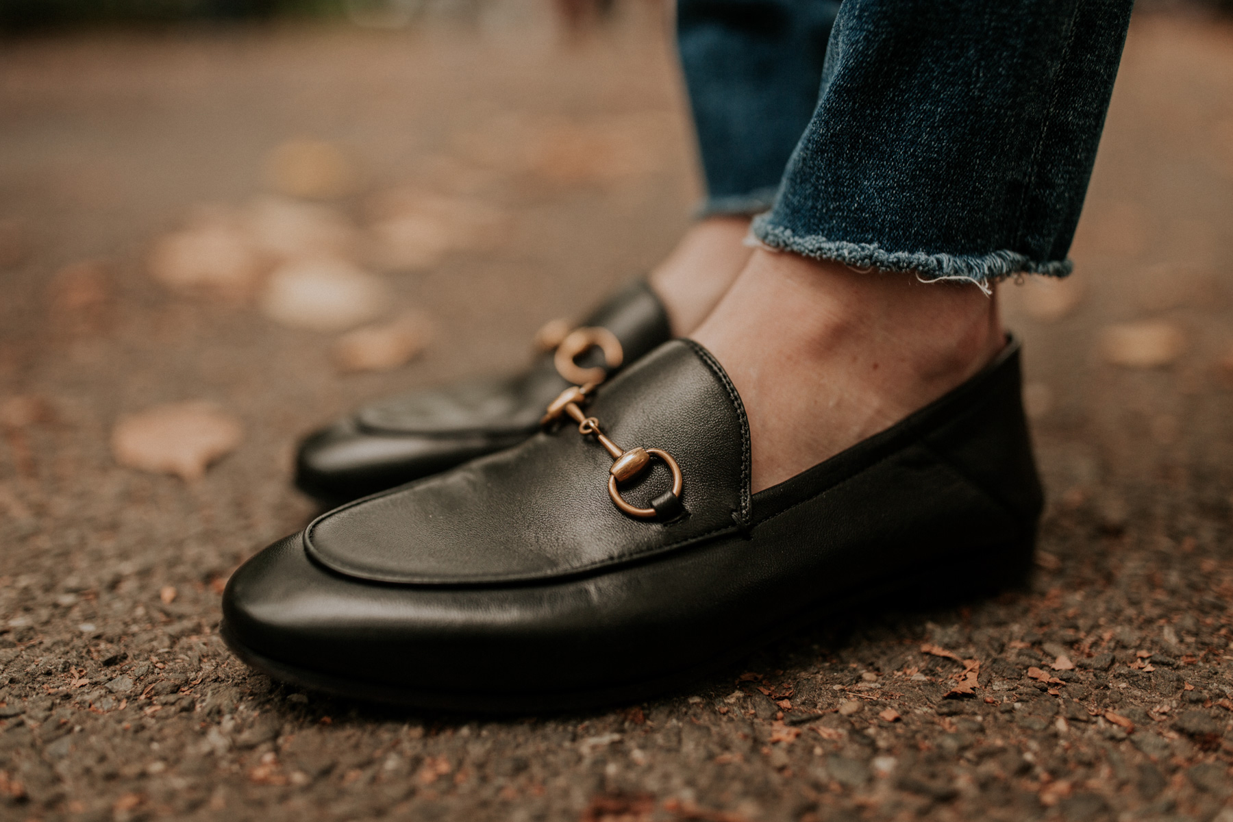 gucci loafers on feet