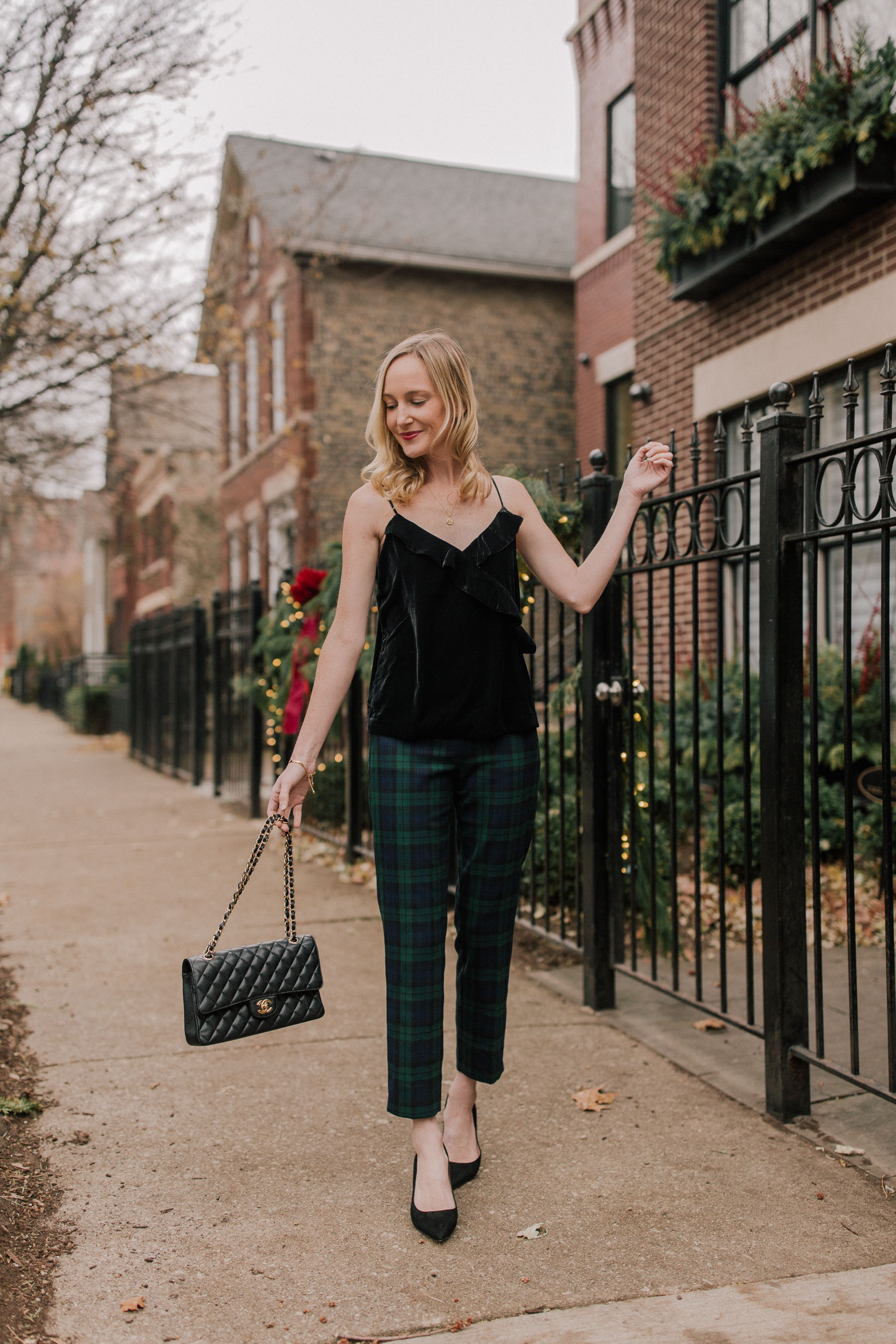 Holiday Look Book Day 3 - Red Plaid Pants - Blogging And Things