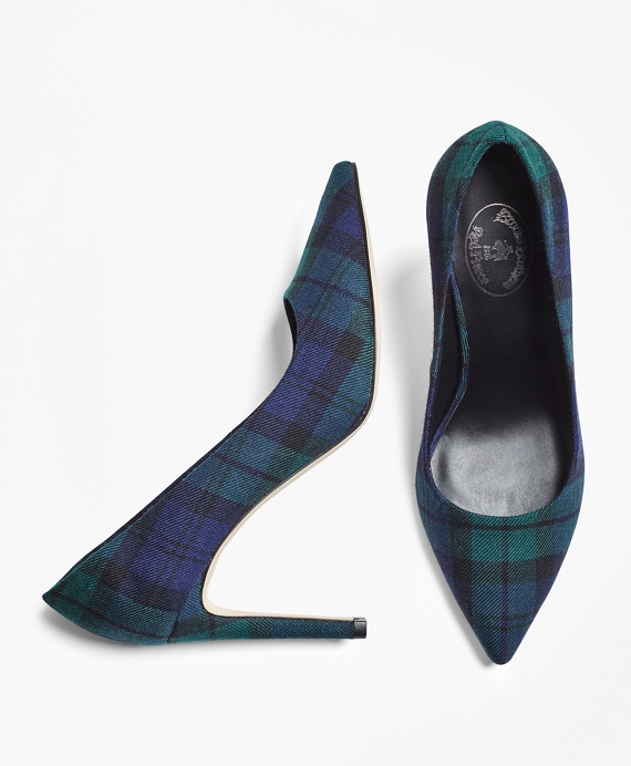 red and green plaid heels