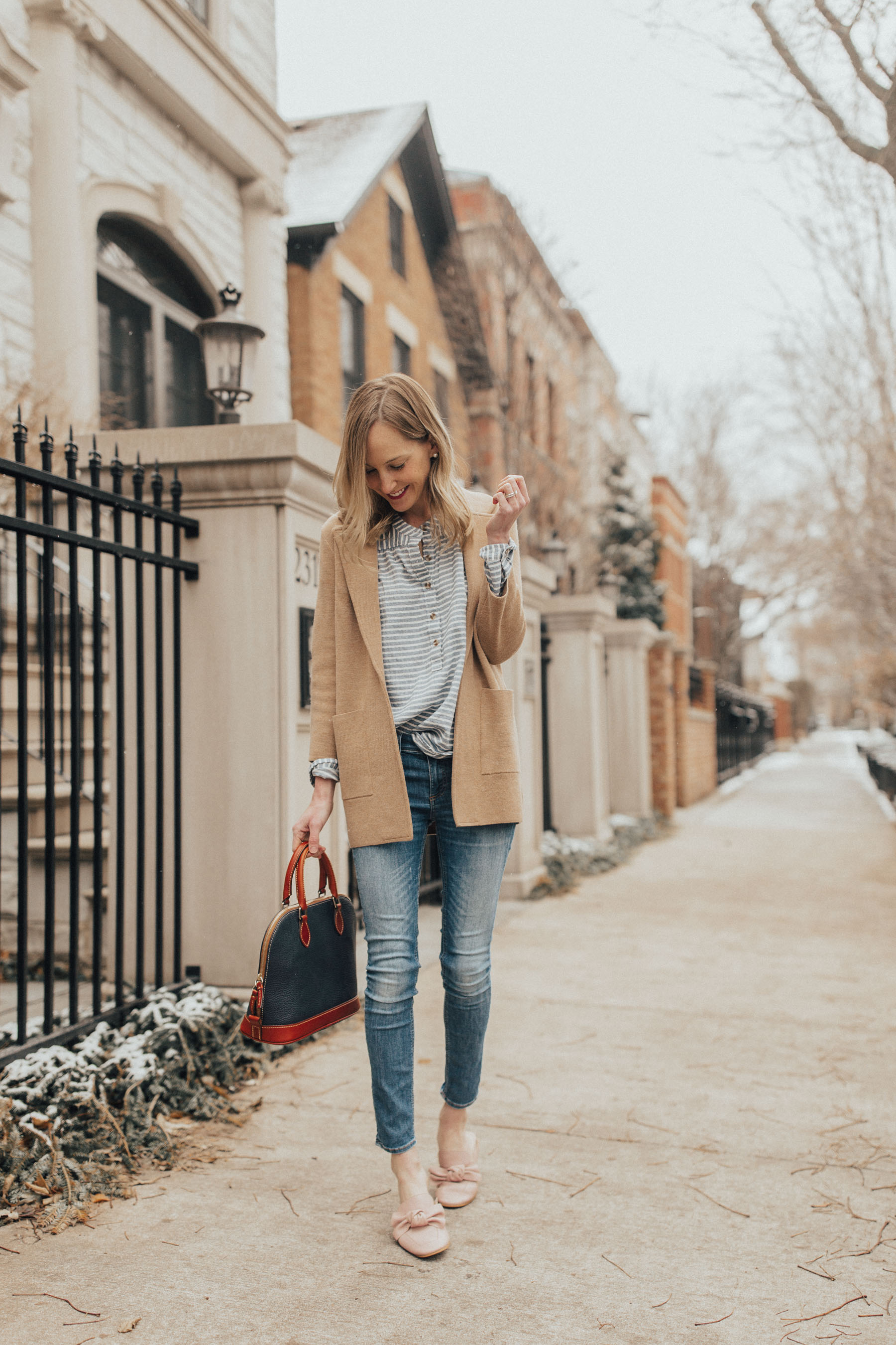 j crew sweater blazer outfit