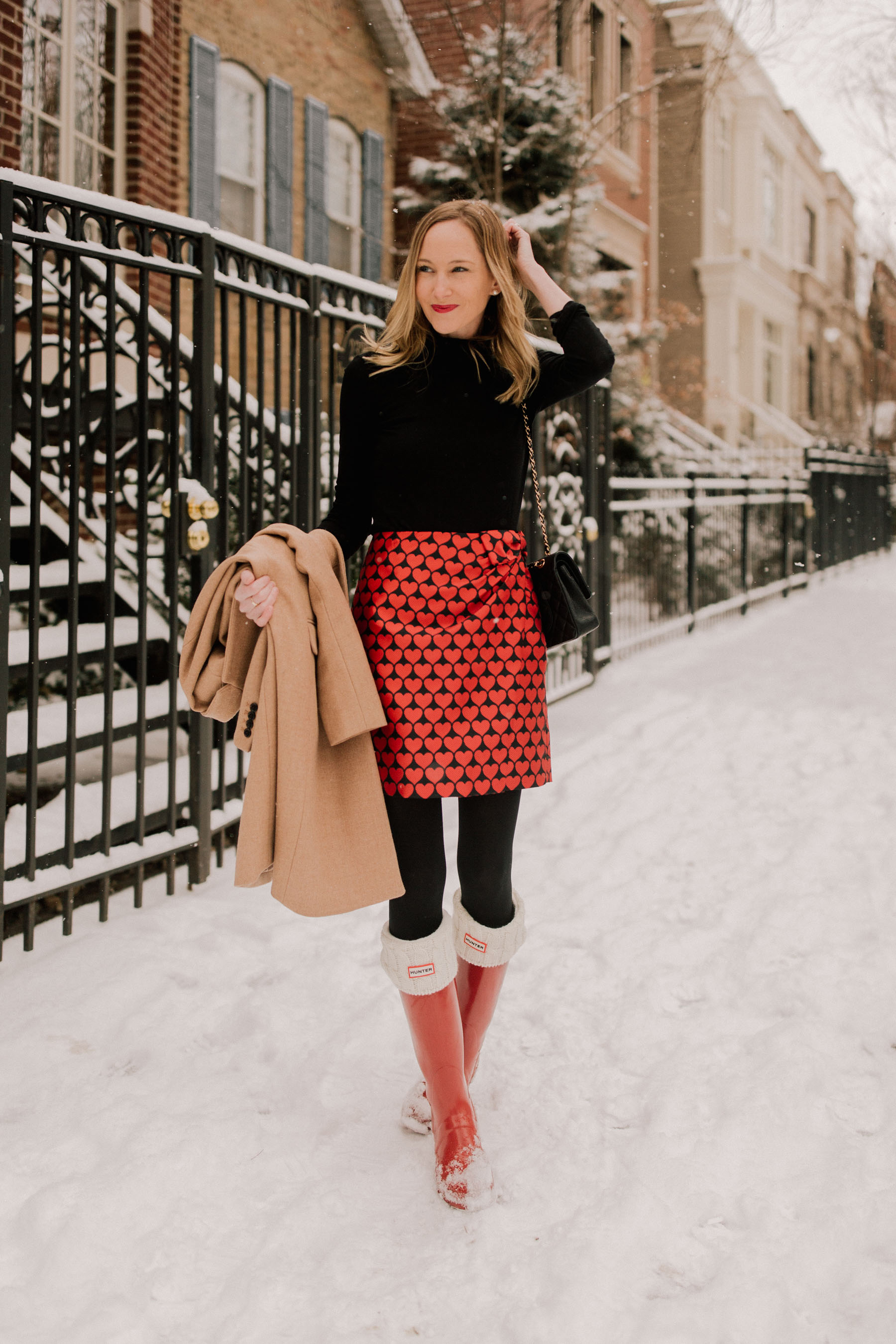 A Valentine's Day outfit - Red dress and polka dot tights - Fashion Tights