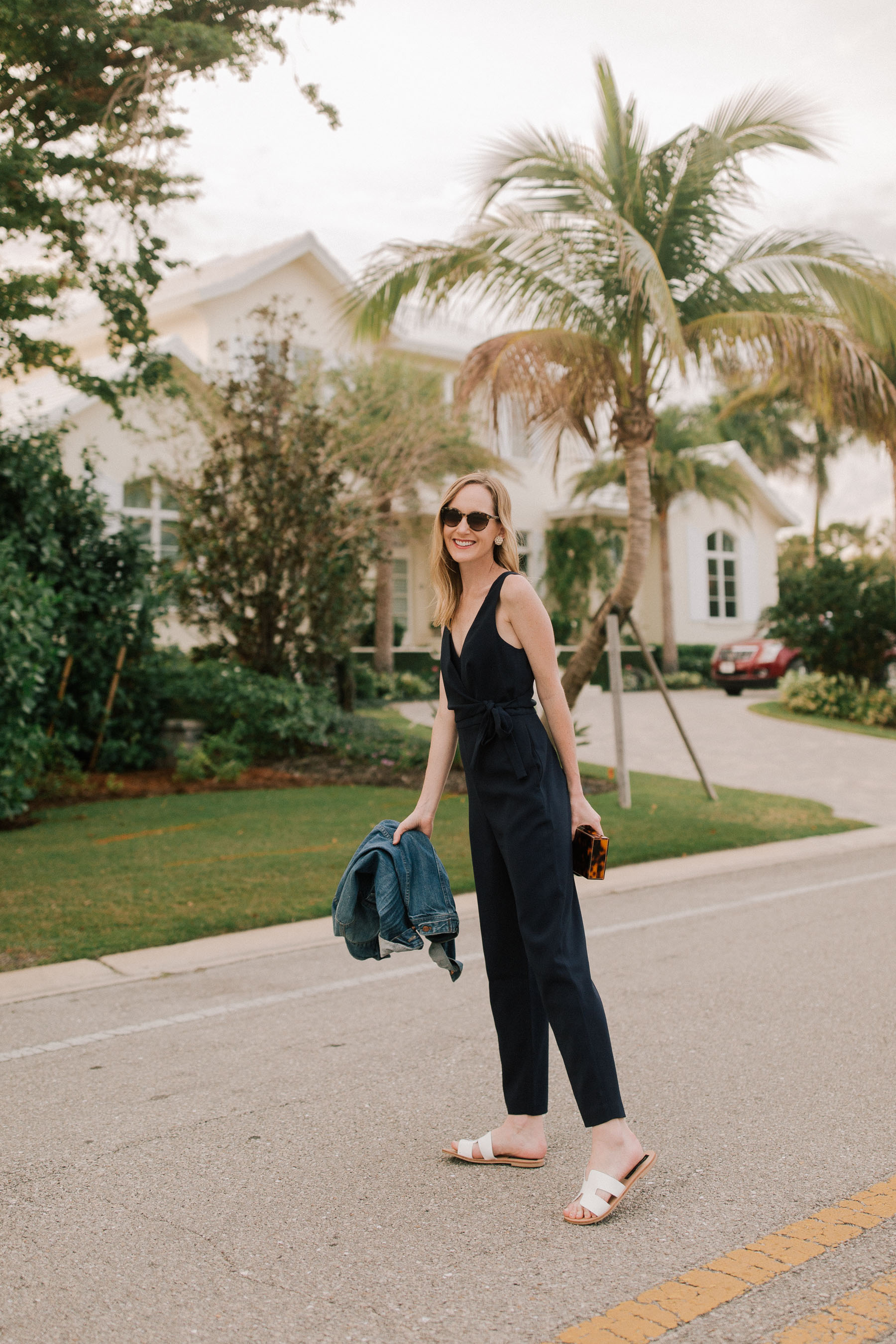 Club monaco navy store jumpsuit