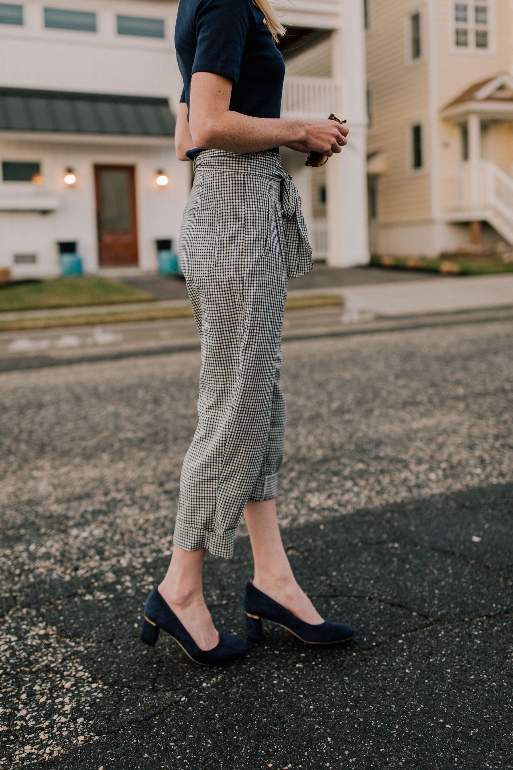 Gingham hot sale trousers outfit