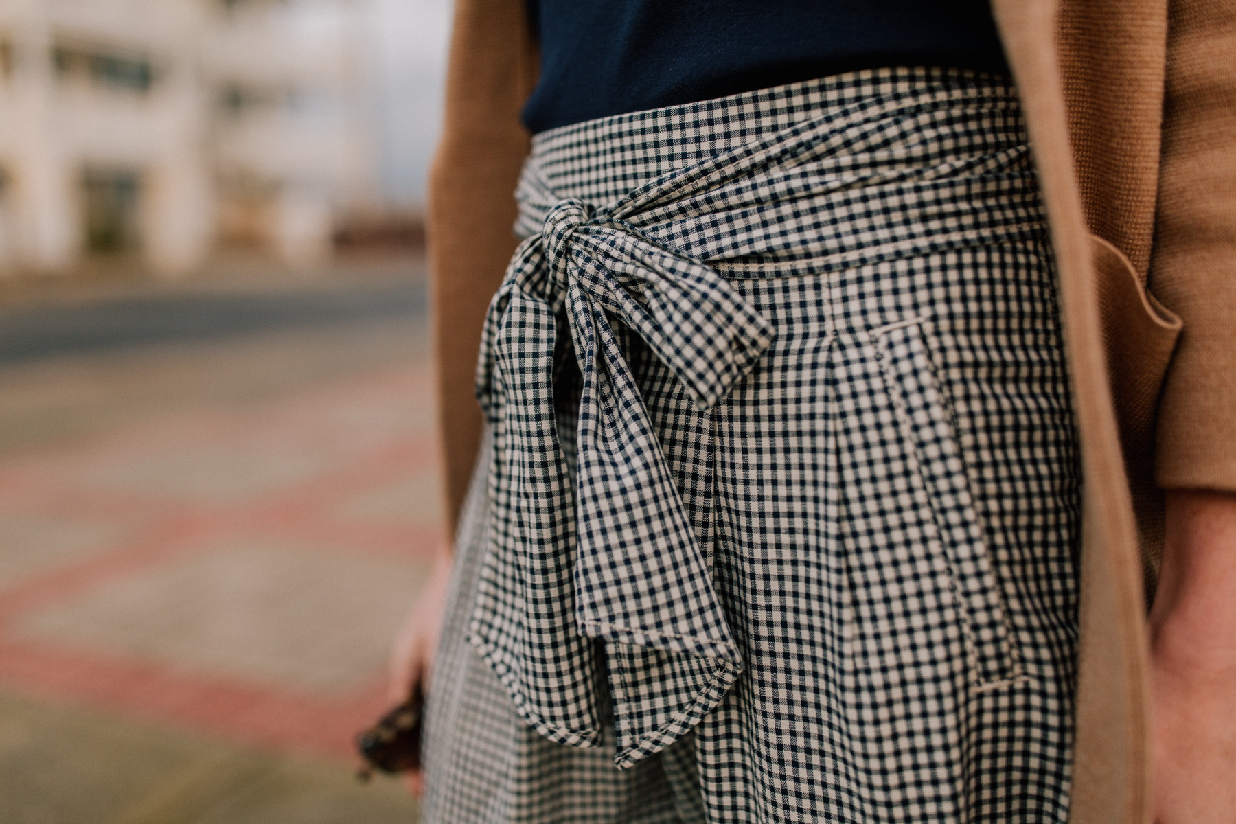 Gingham Pants With Bow