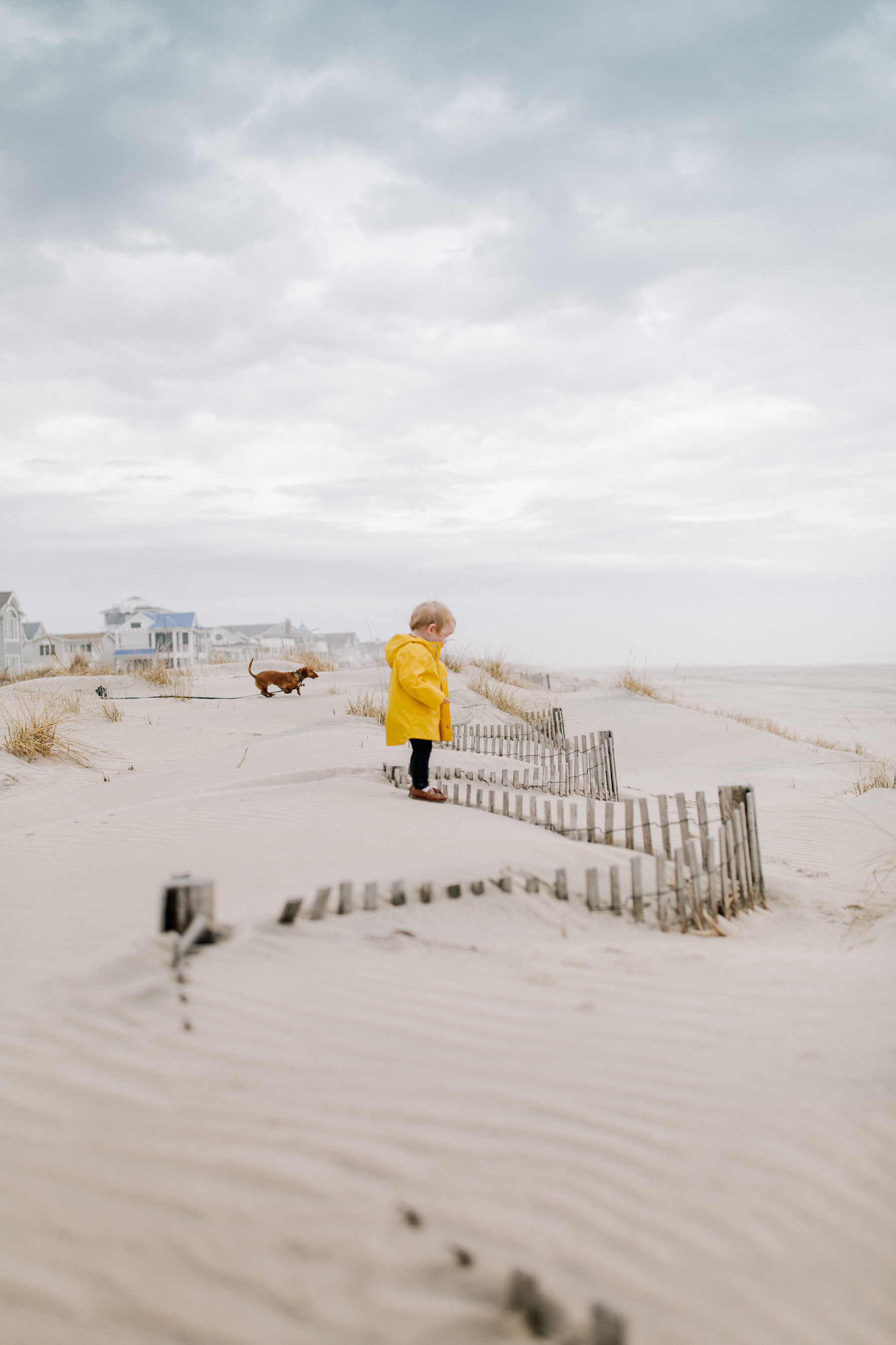 Playing in the sand on the beach