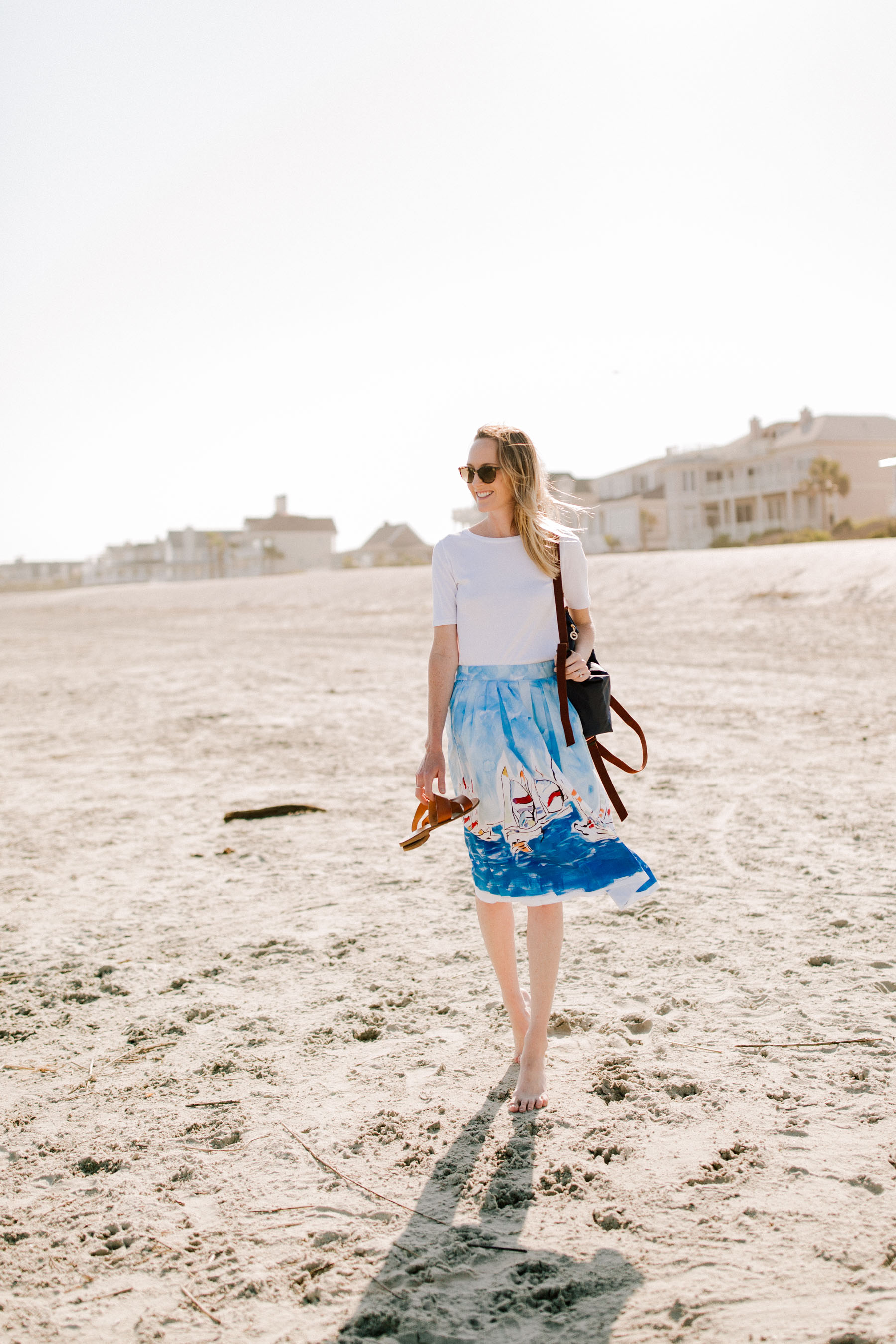 Isle of Palms - Kelly in the City wearing Equestrian Print Regatta Skirt