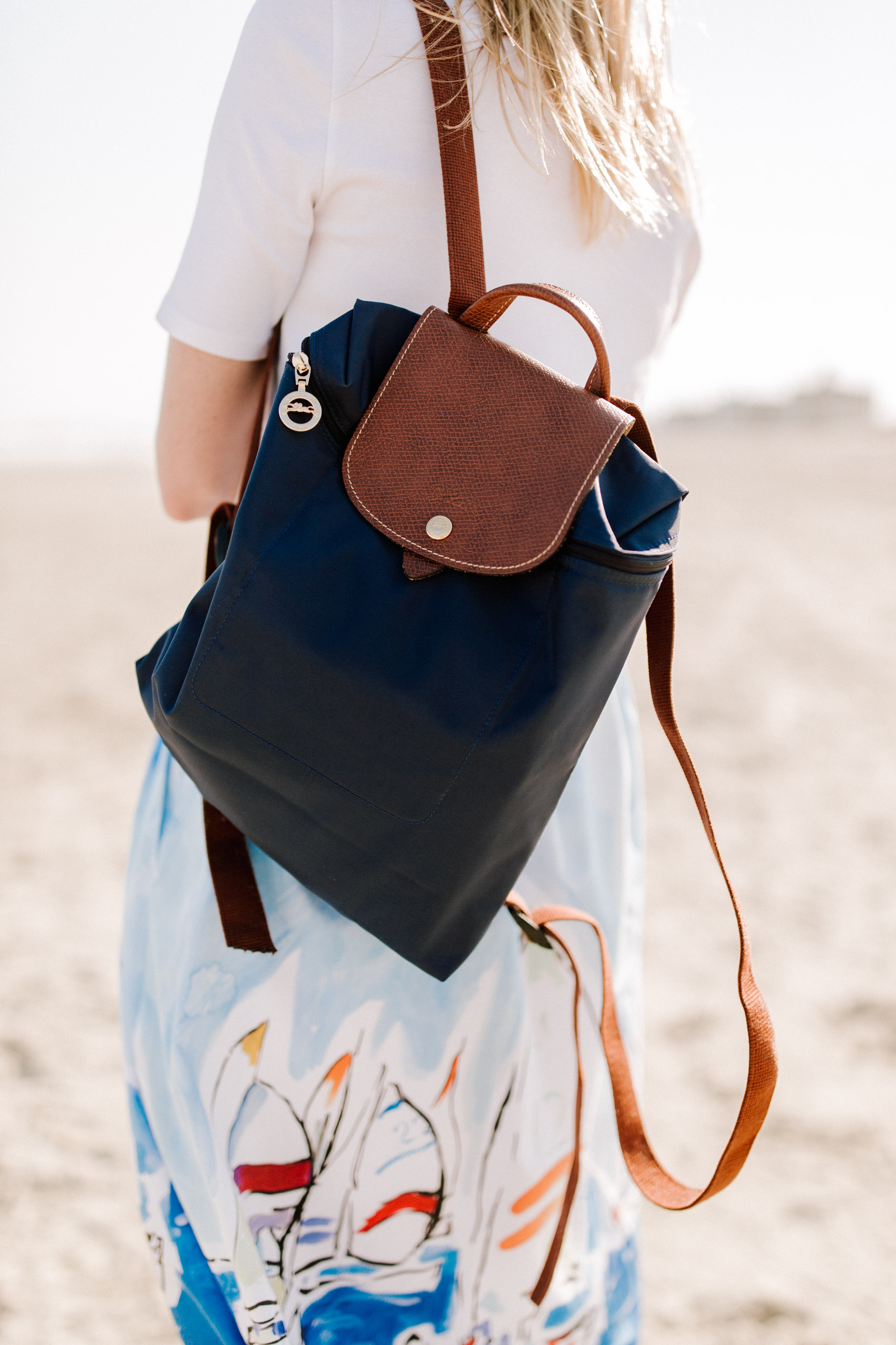 Longchamp Backpack on Preppy Style blogger Kelly in the City