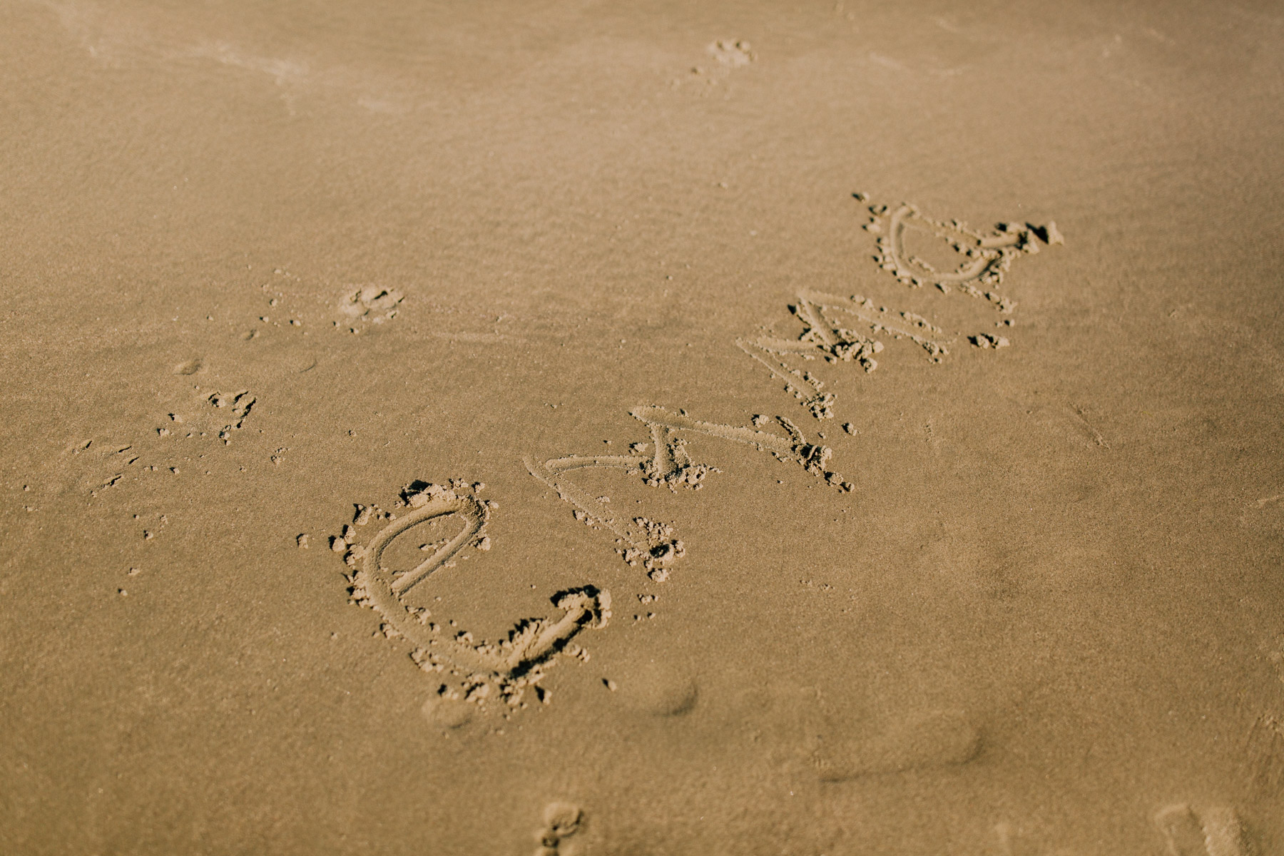 Emma's Name in the Sand at Isle of Palms Beach