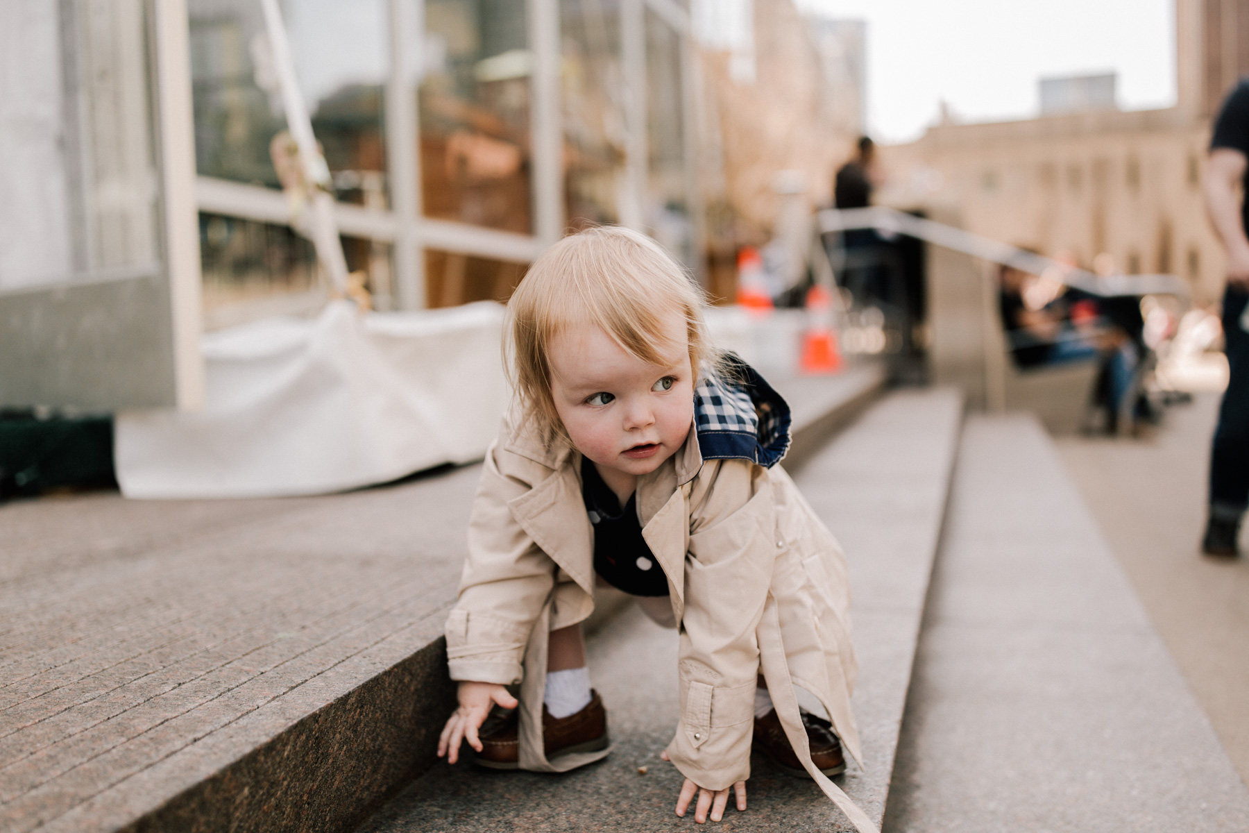 Toddler in a Trench Coat