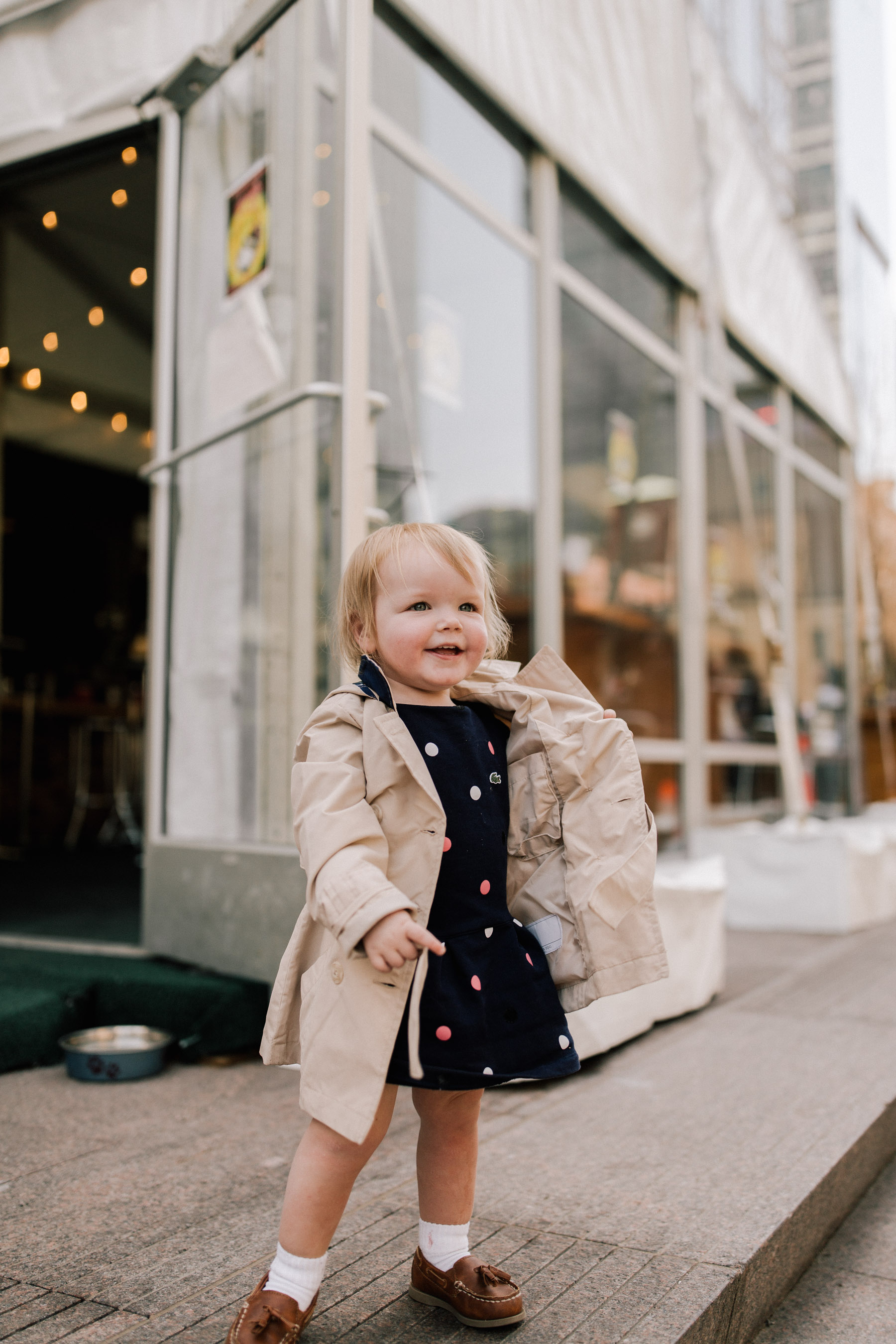 Toddler in a Trench Coat