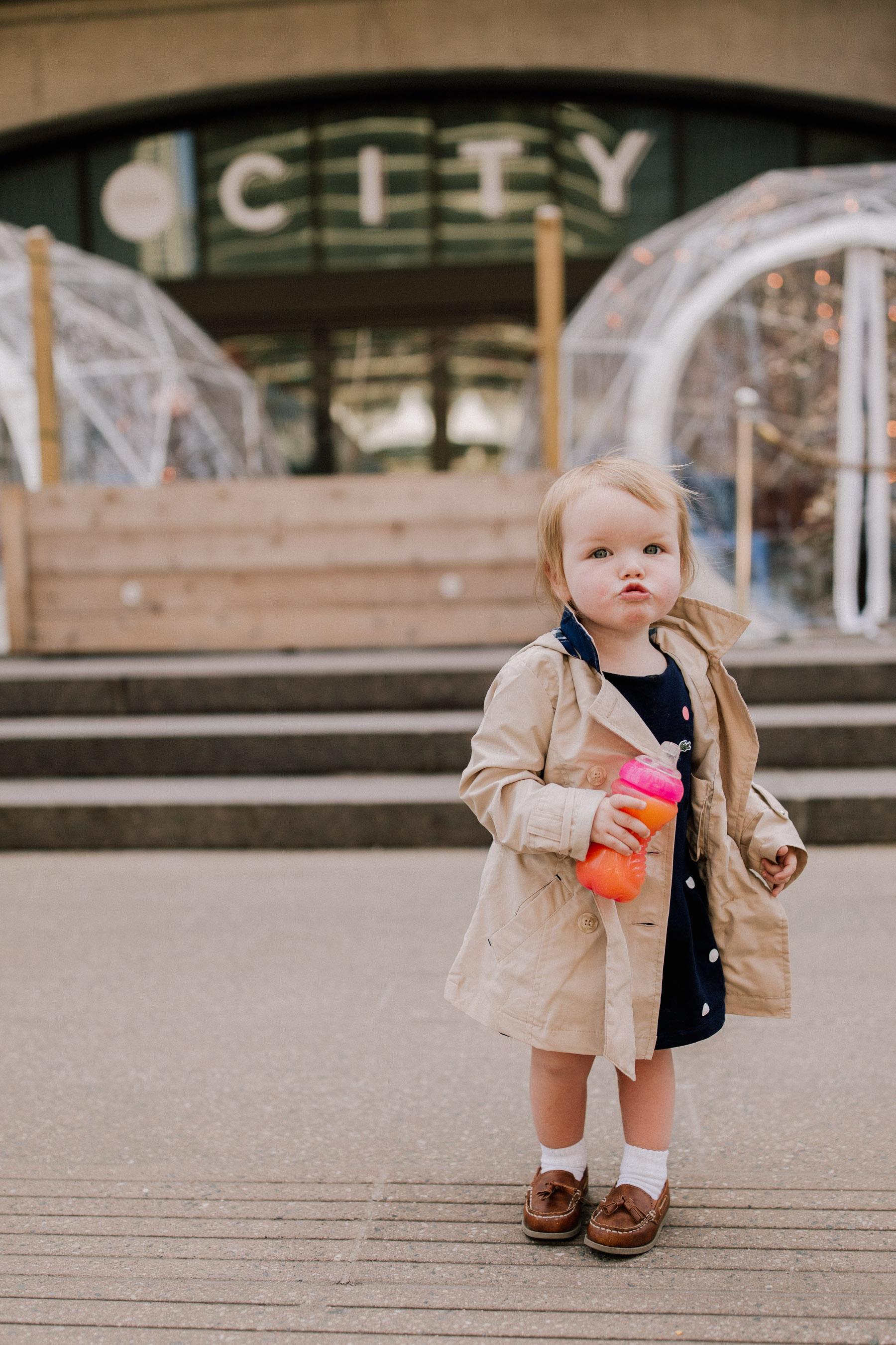 Toddler in a Trench Coat