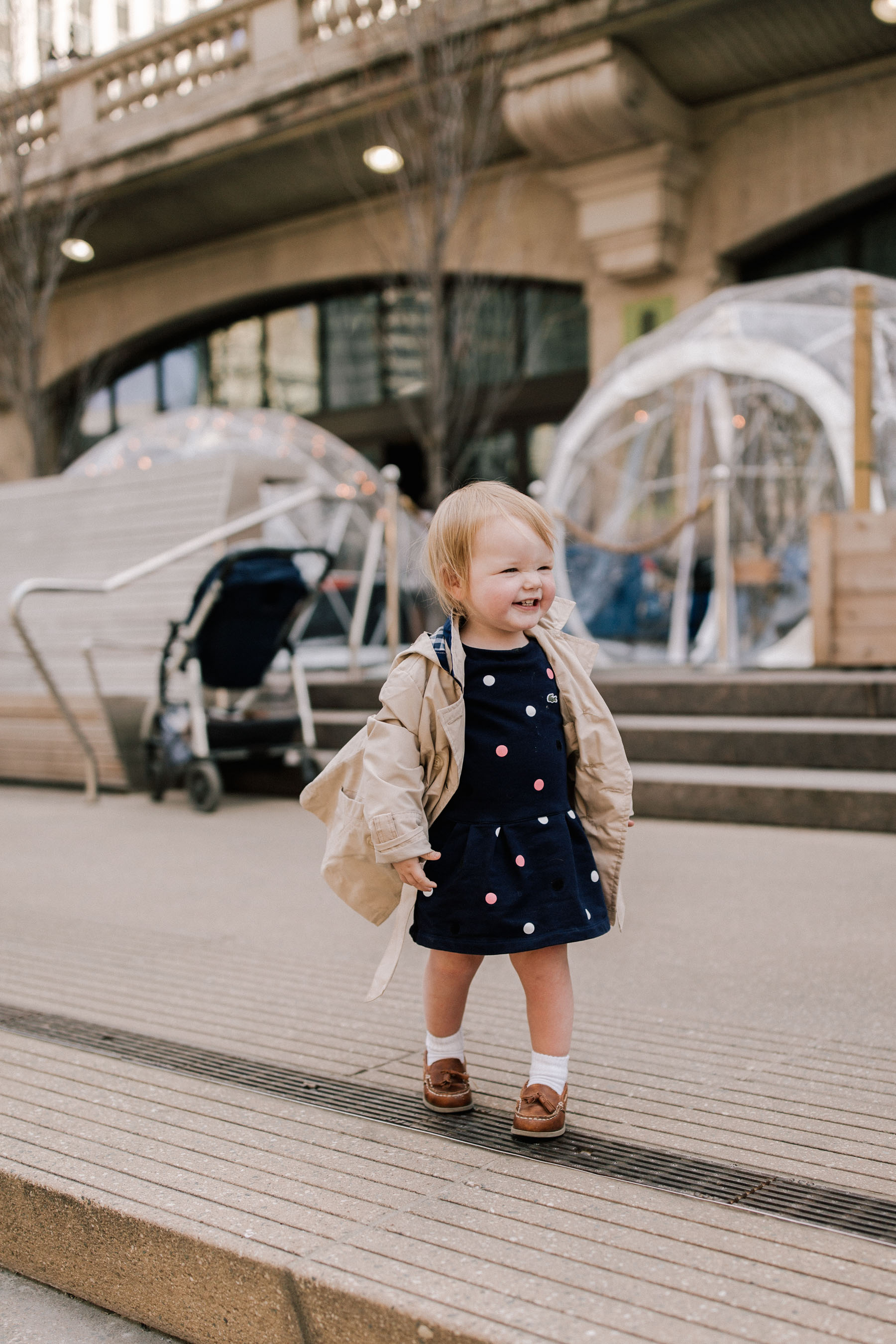 Toddler in a Trench Coat