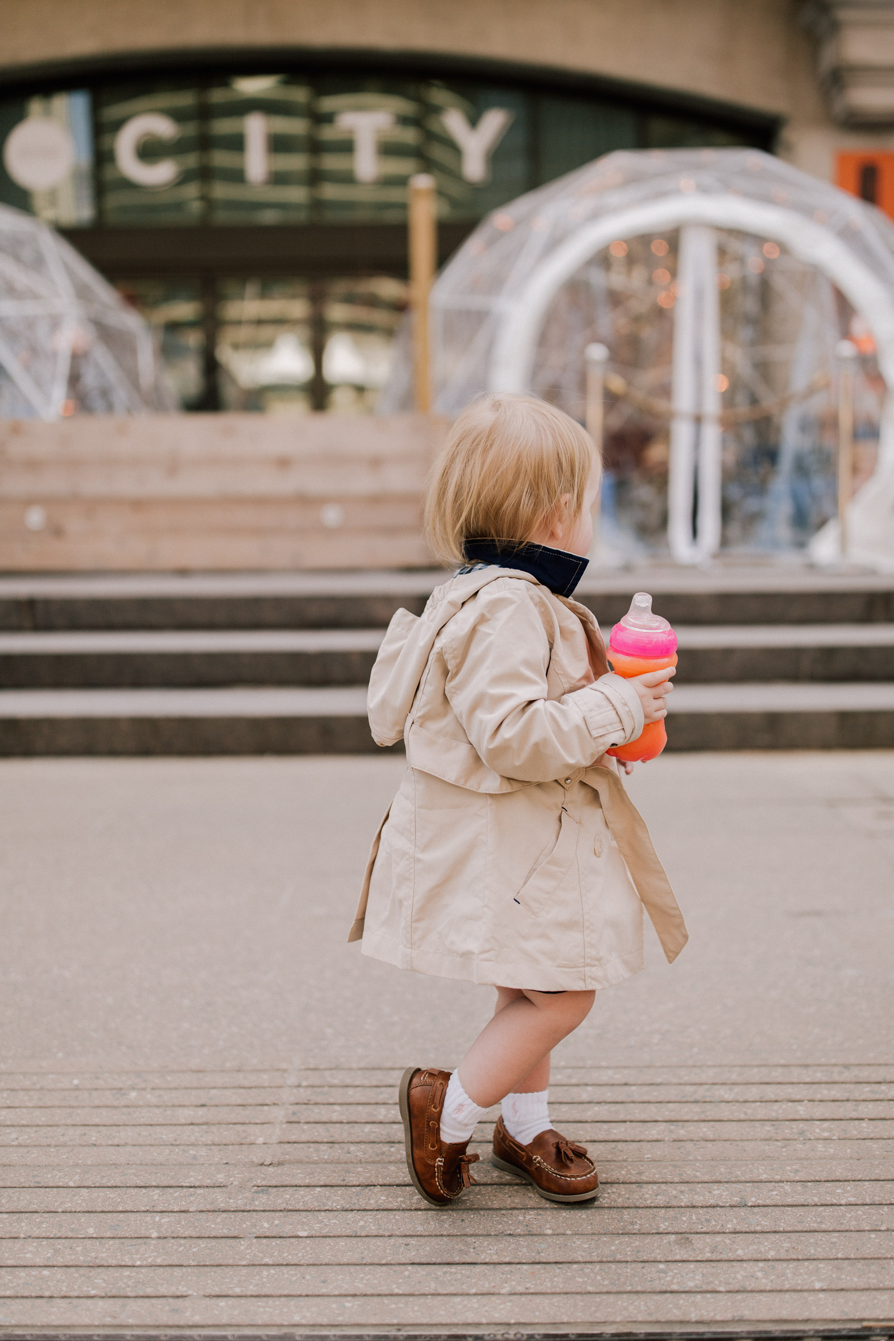 Toddler in a Trench Coat