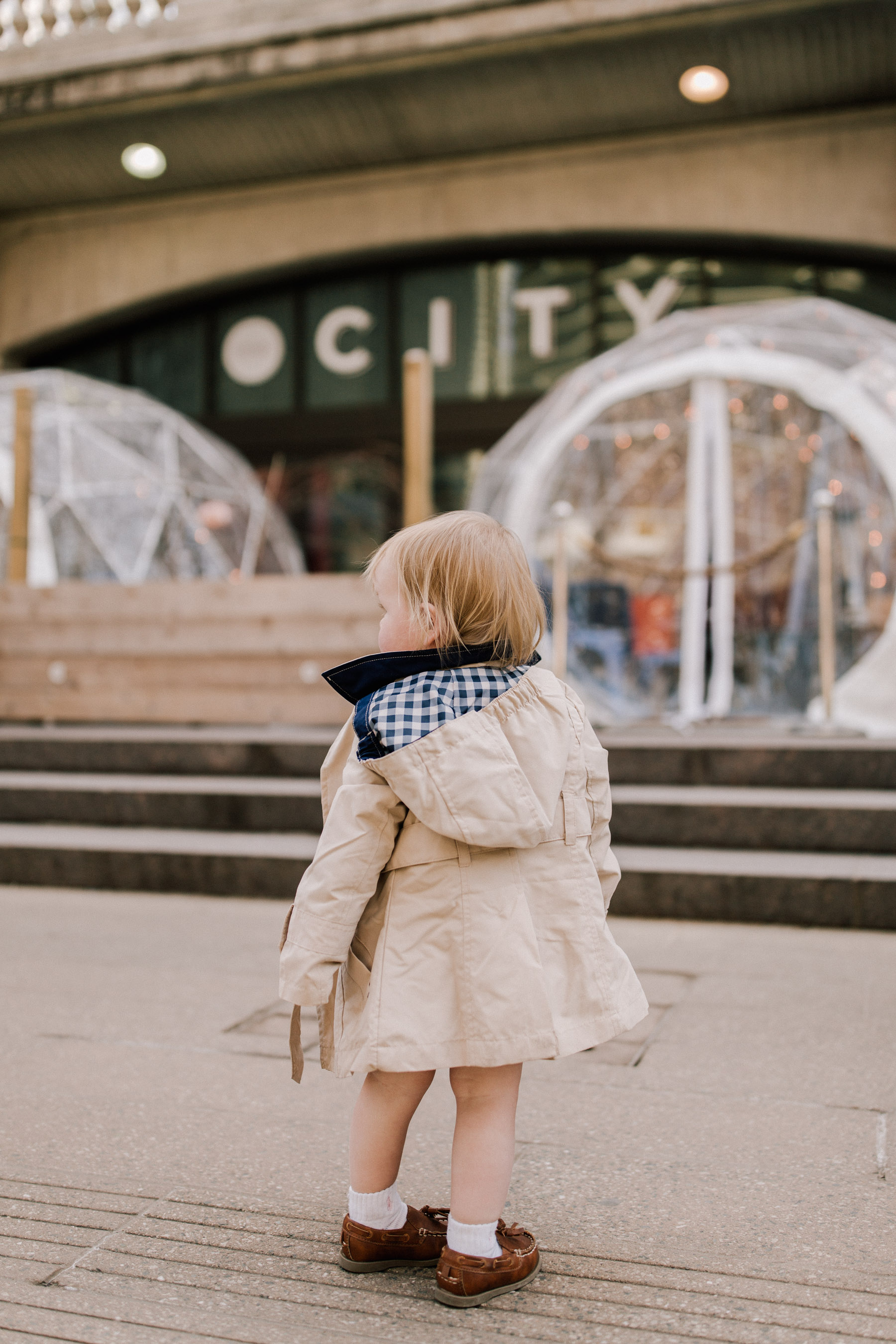 Toddler in a Trench Coat