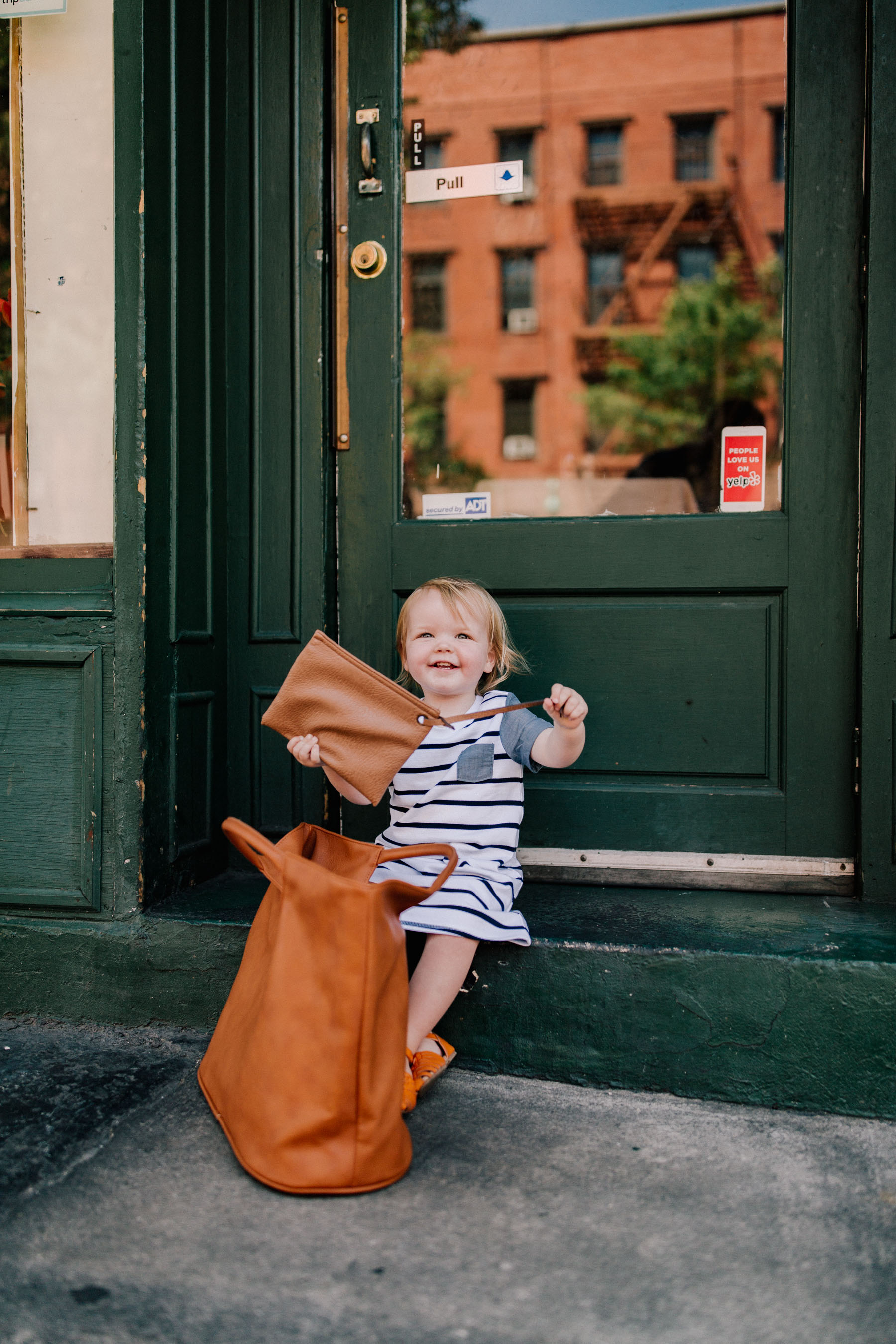 Stripe Chambray T-Shirt Dress - Baby Emma - Kelly in the City
