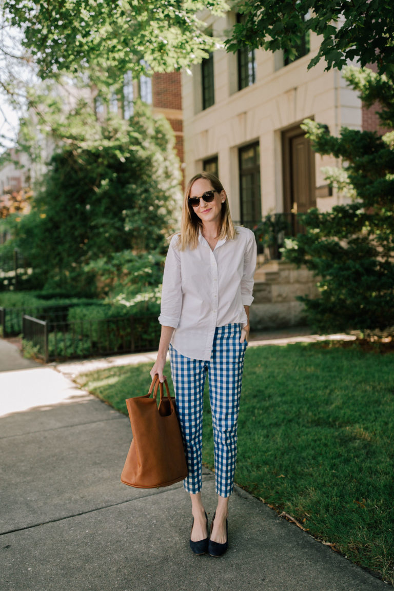 gap gingham pants
