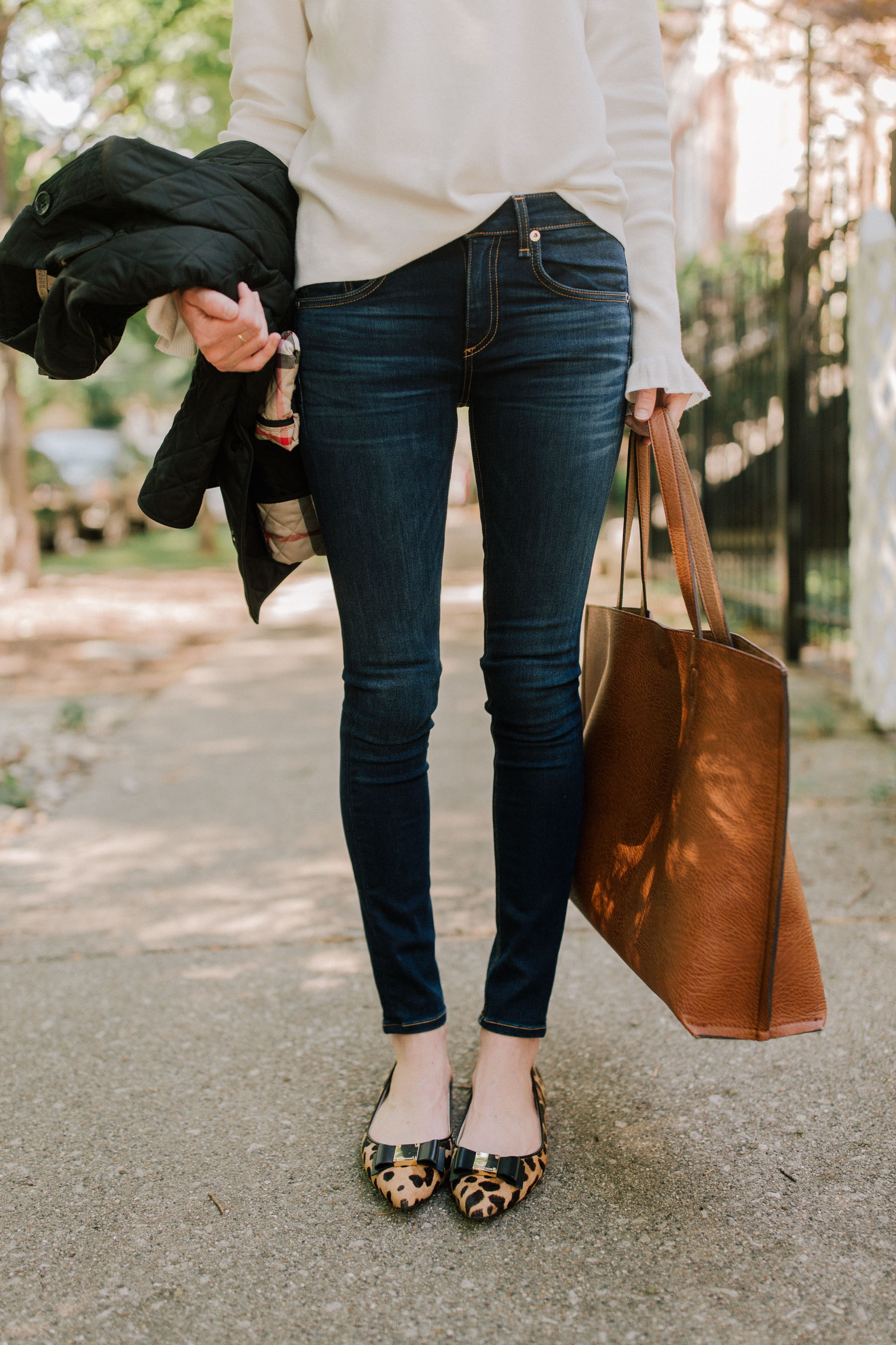 cole haan tali bow skimmer leather flats