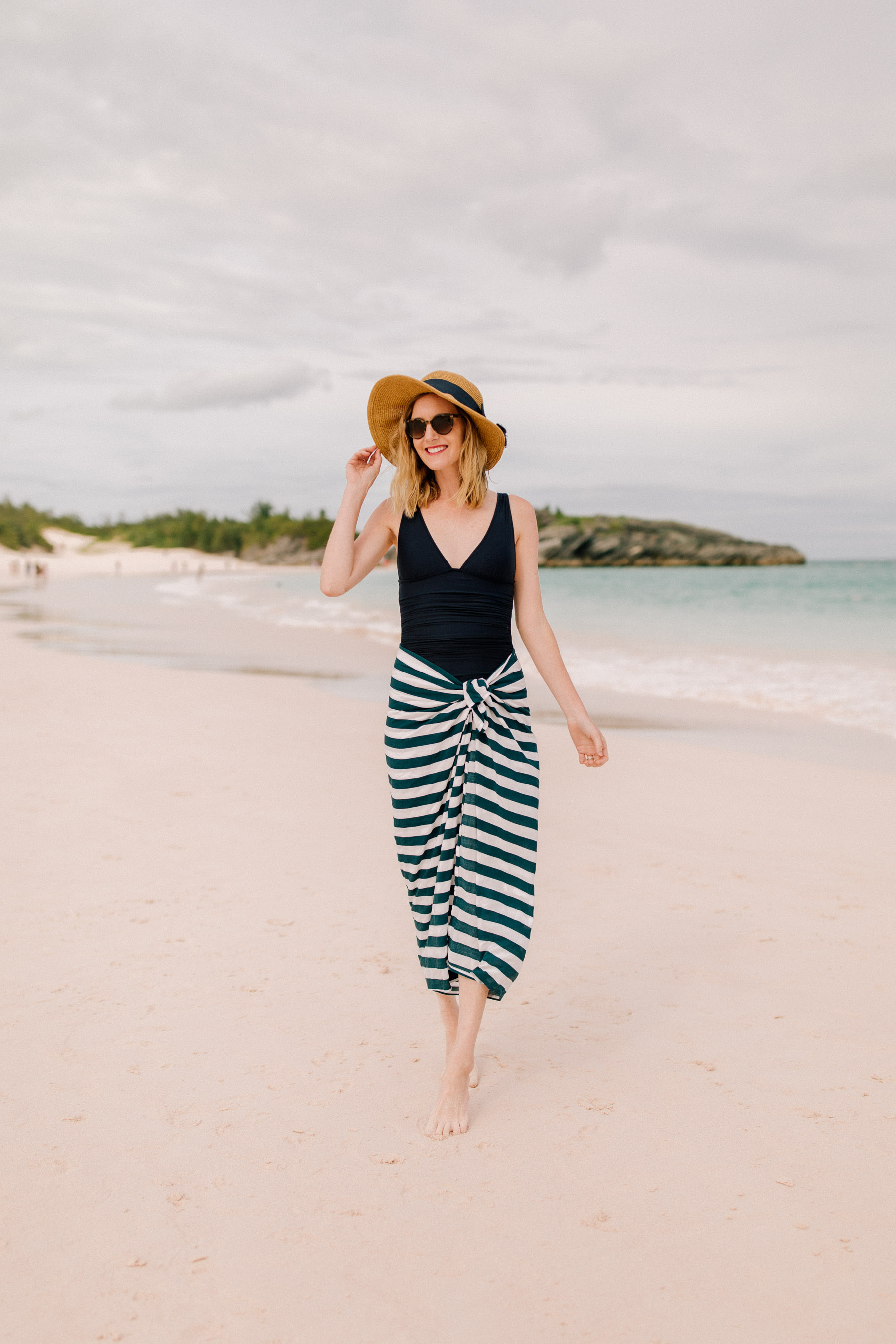  Navy Striped Sarong  / J.Crew Bathing Suit