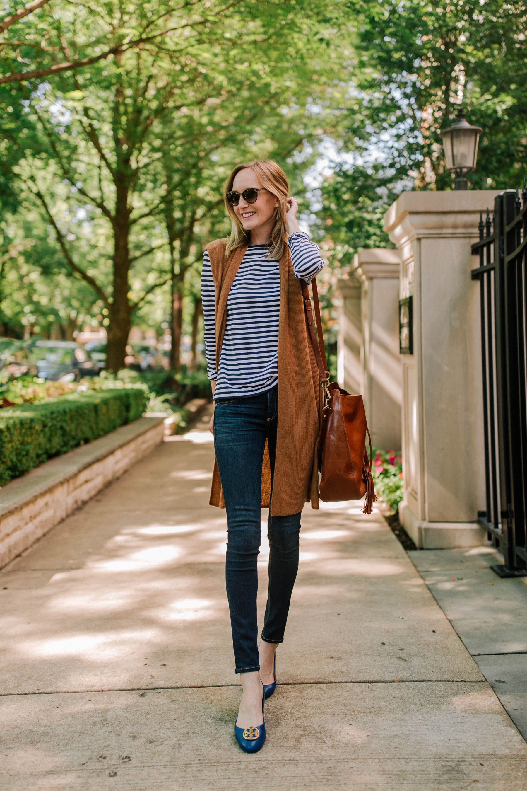 blue tory burch flats