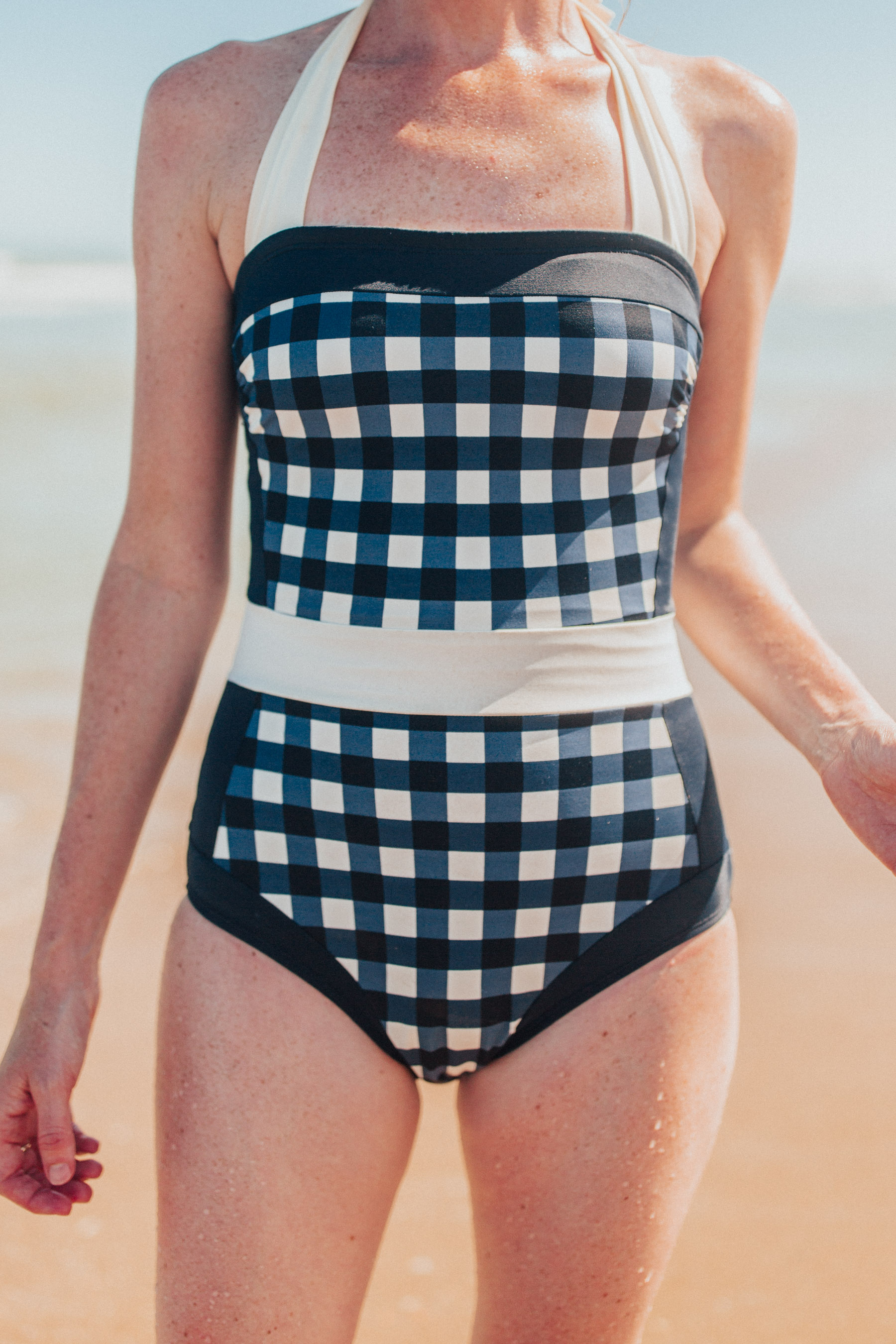 Boden Retro Gingham Santorini Bathing Suit | Kelly in the City