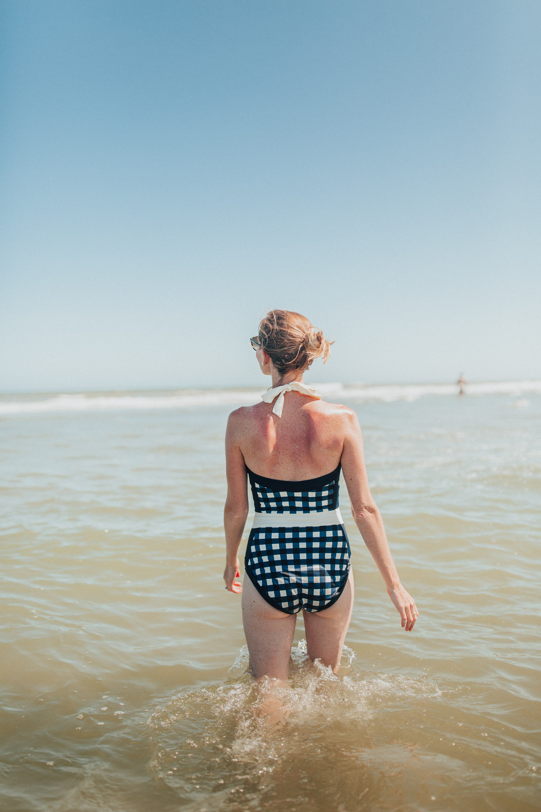 Boden Retro Gingham Bathing Suit Kelly in the City