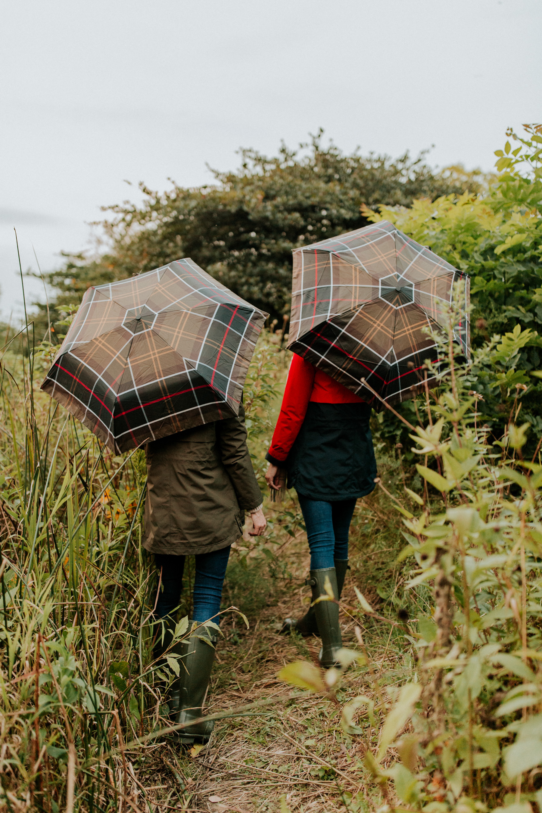 Telescoping Tartan Umbrella BARBOUR