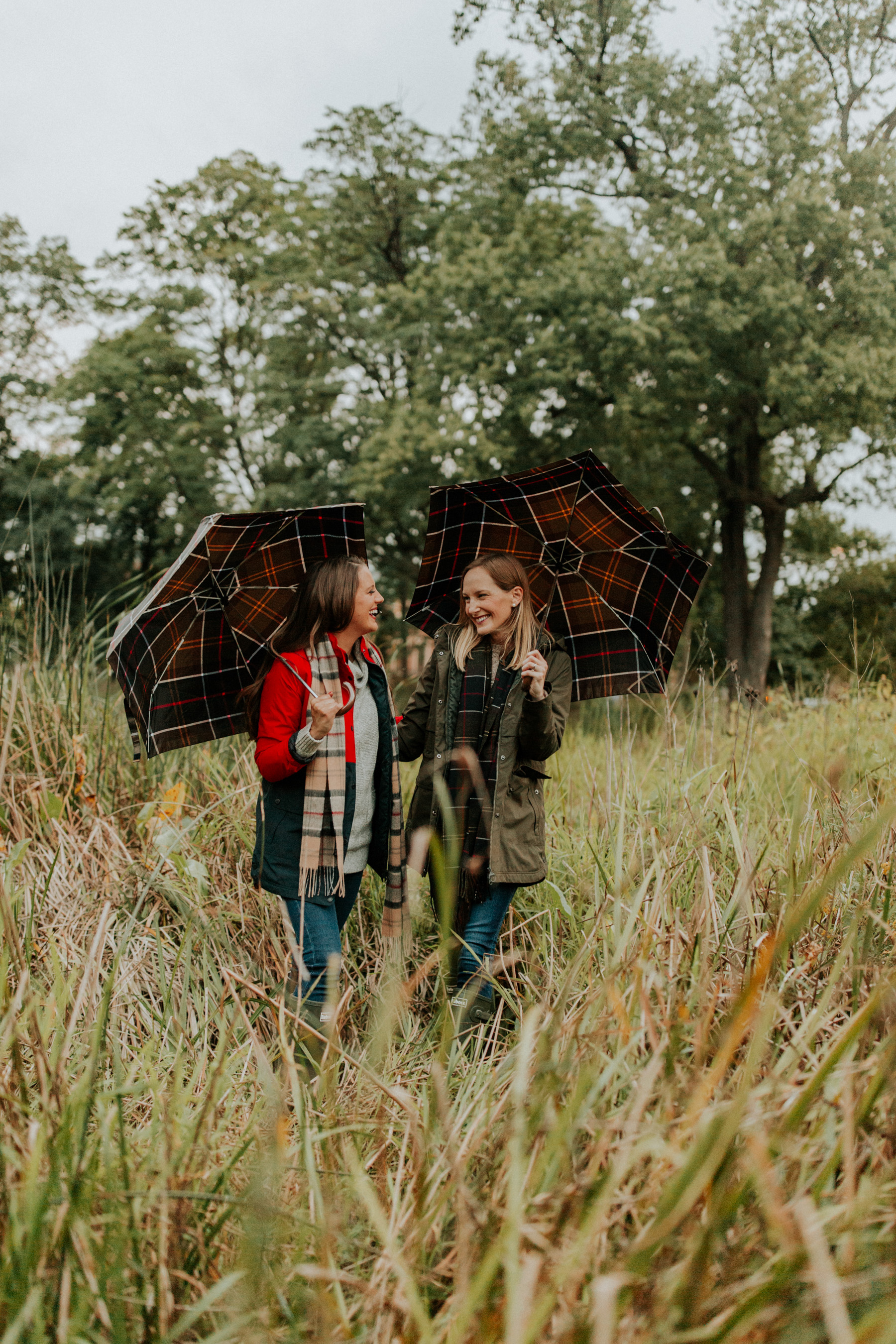 Telescoping Tartan Umbrella BARBOUR