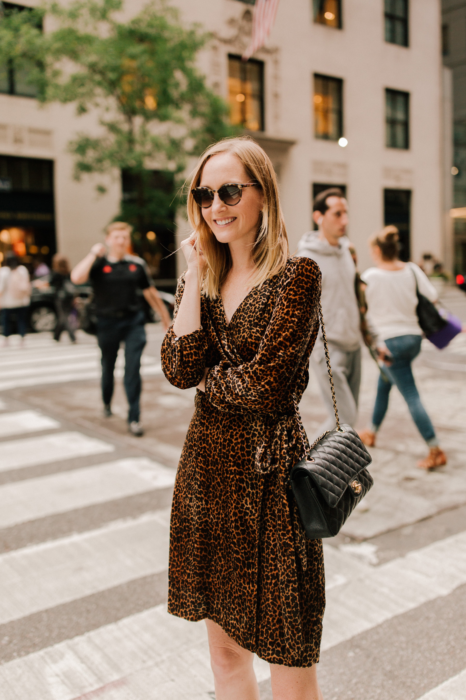 Velvet Leopard Wrap Dress - Kelly in the City