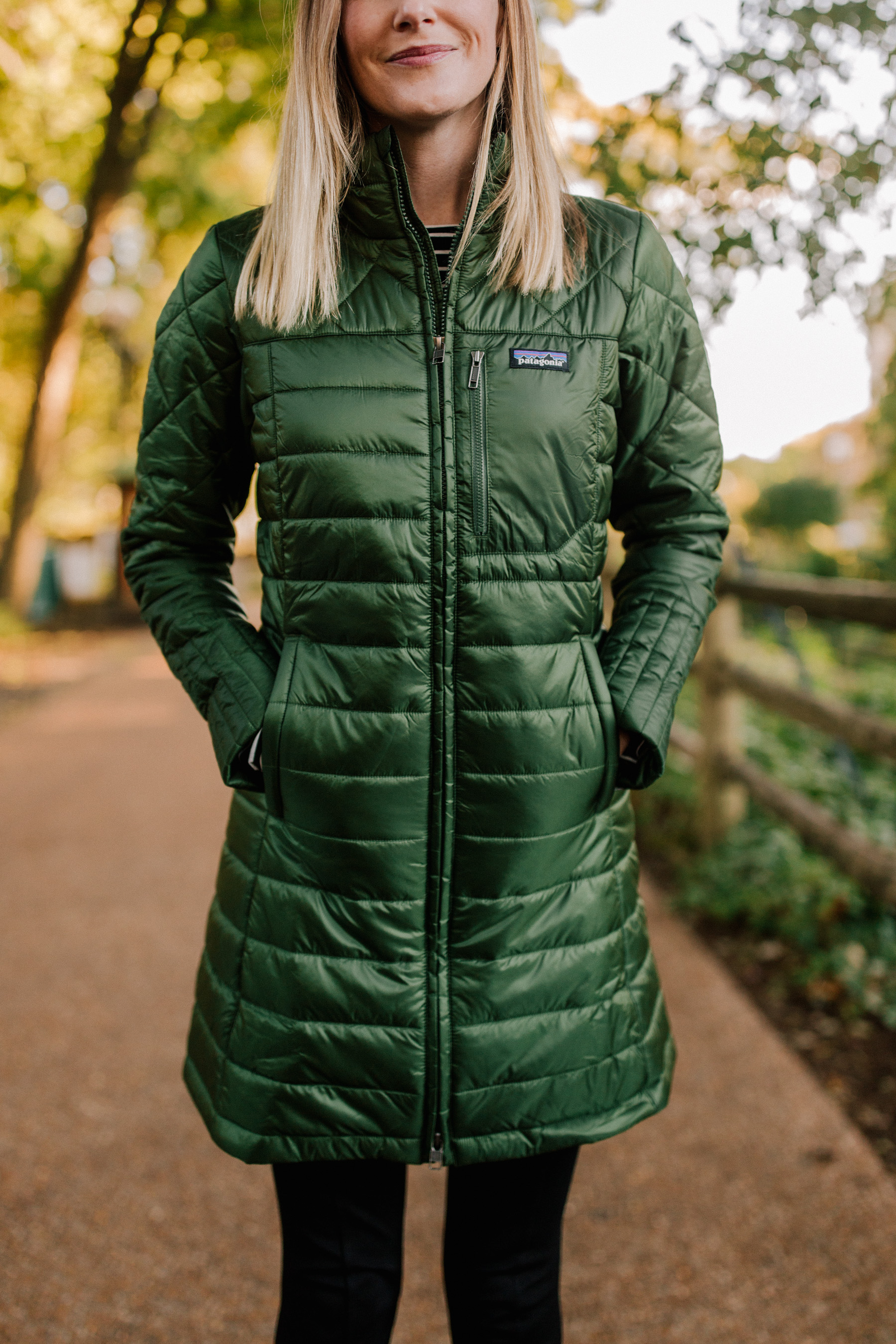 Kelly is wearing a 'Radalie' Water Repellent Parka PATAGONIA