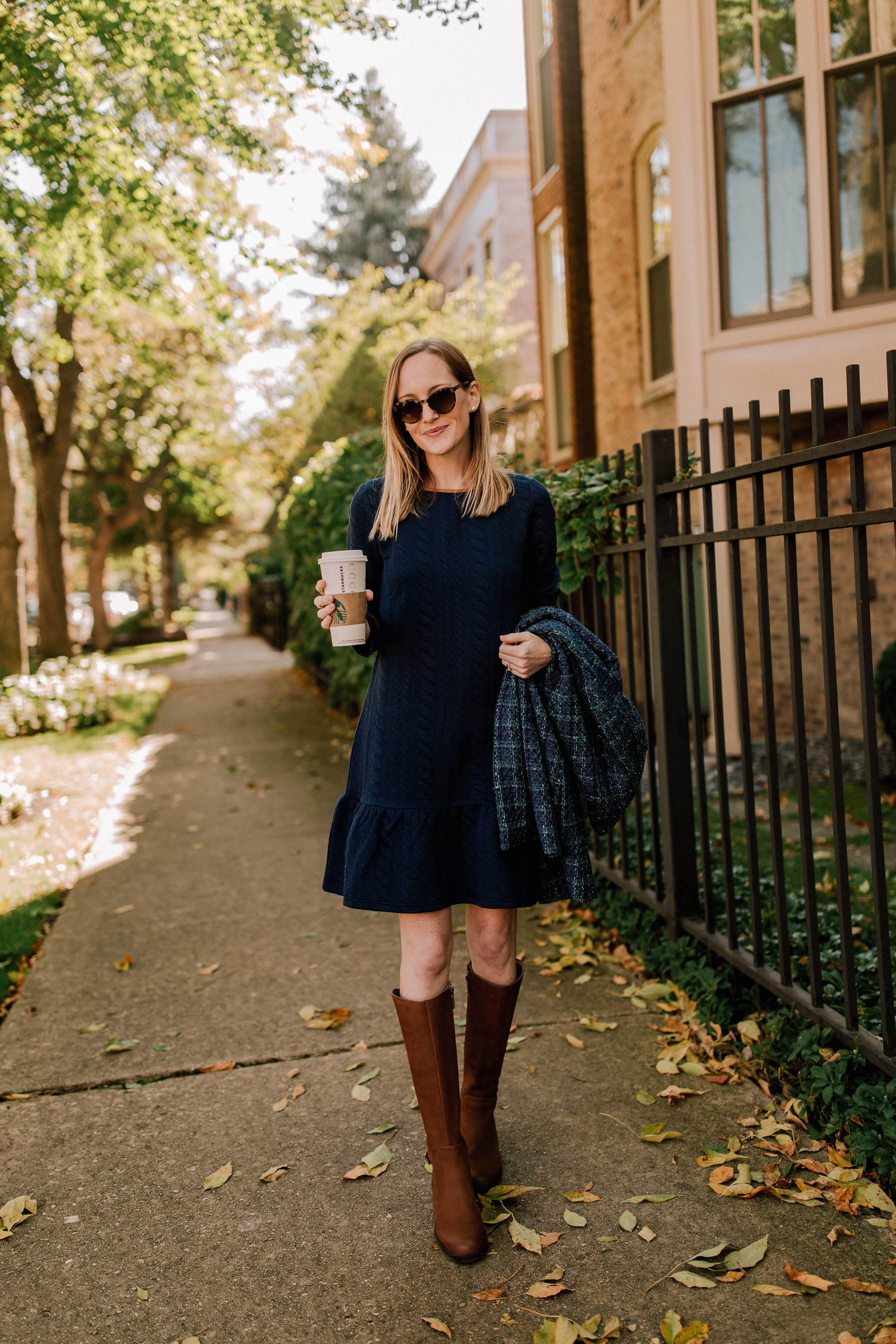 Sail to Sable Navy Tweed Coat 