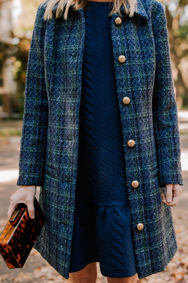 Navy Tweed Coat - Sail to Sable by Kelly in the City