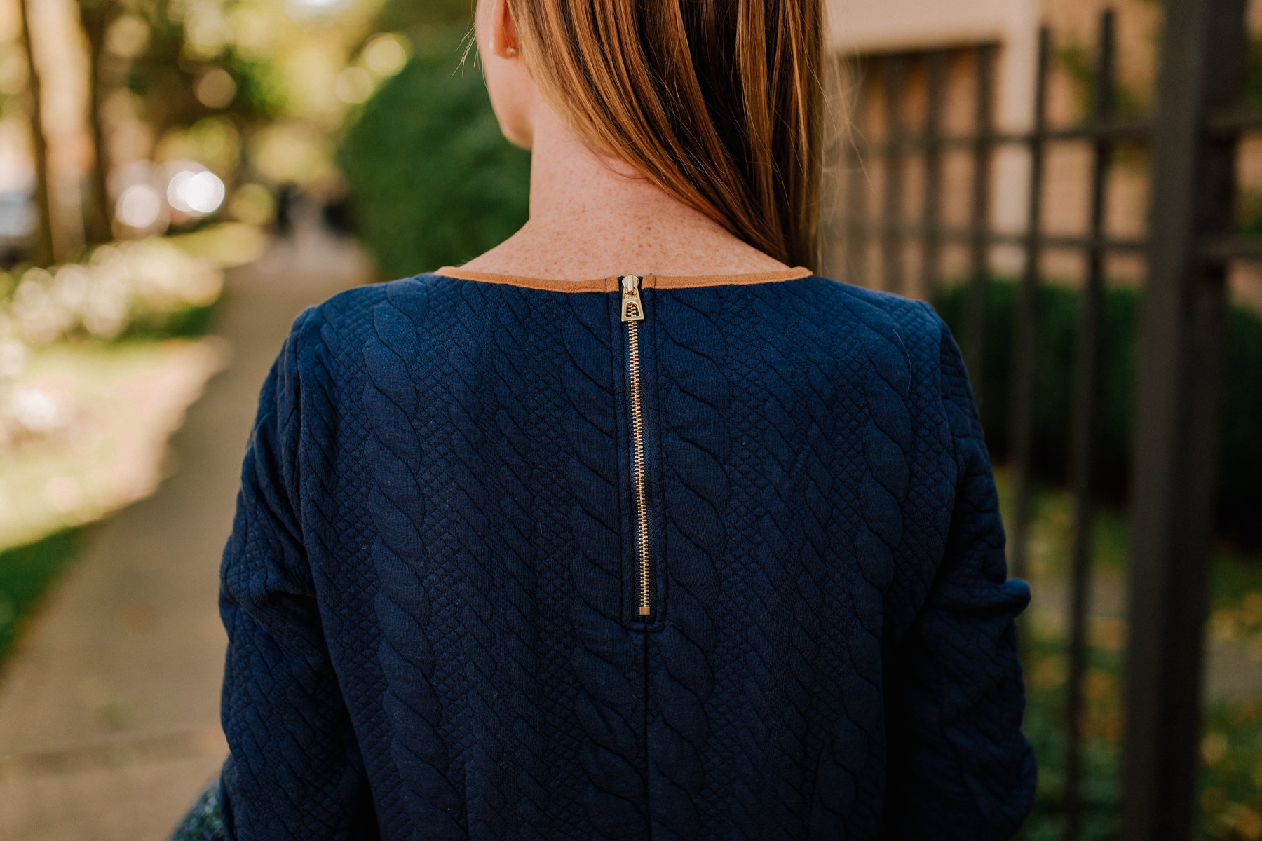 Navy Cable-Knit Dress 